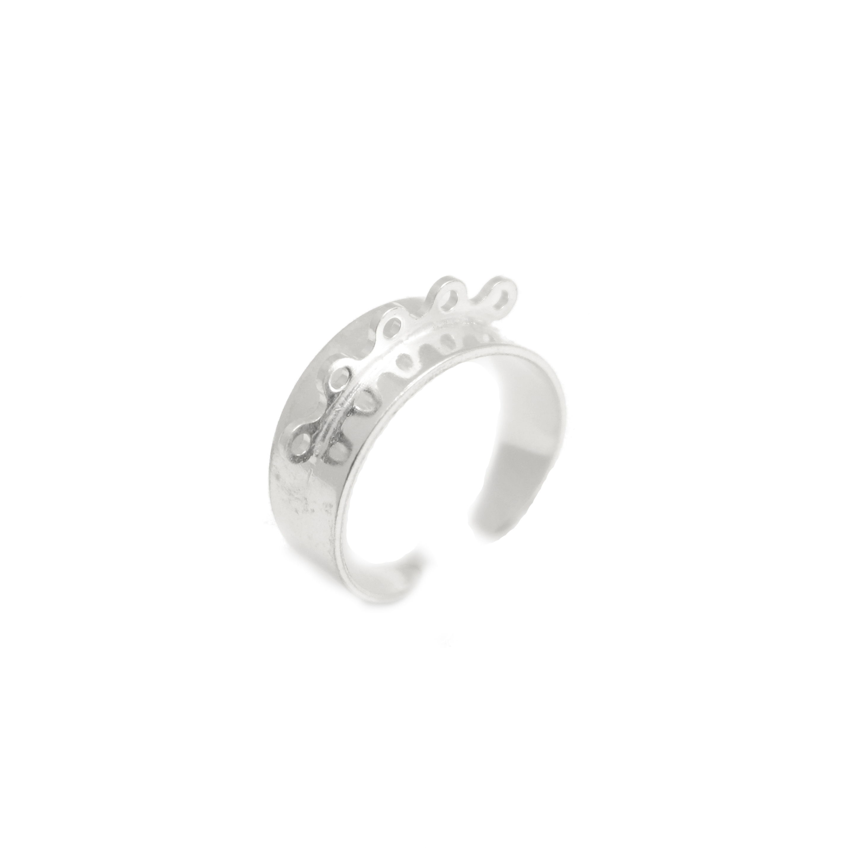 Base anello a fascia con 5 anelli in Argento 925