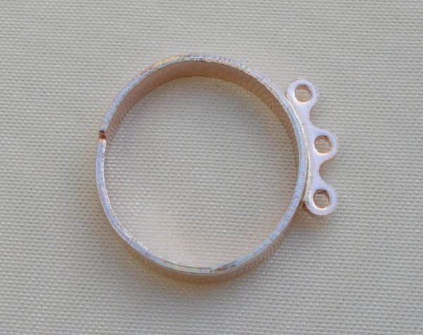 Base anello fascia stretta con 3 anelli piccoli, Argento 925