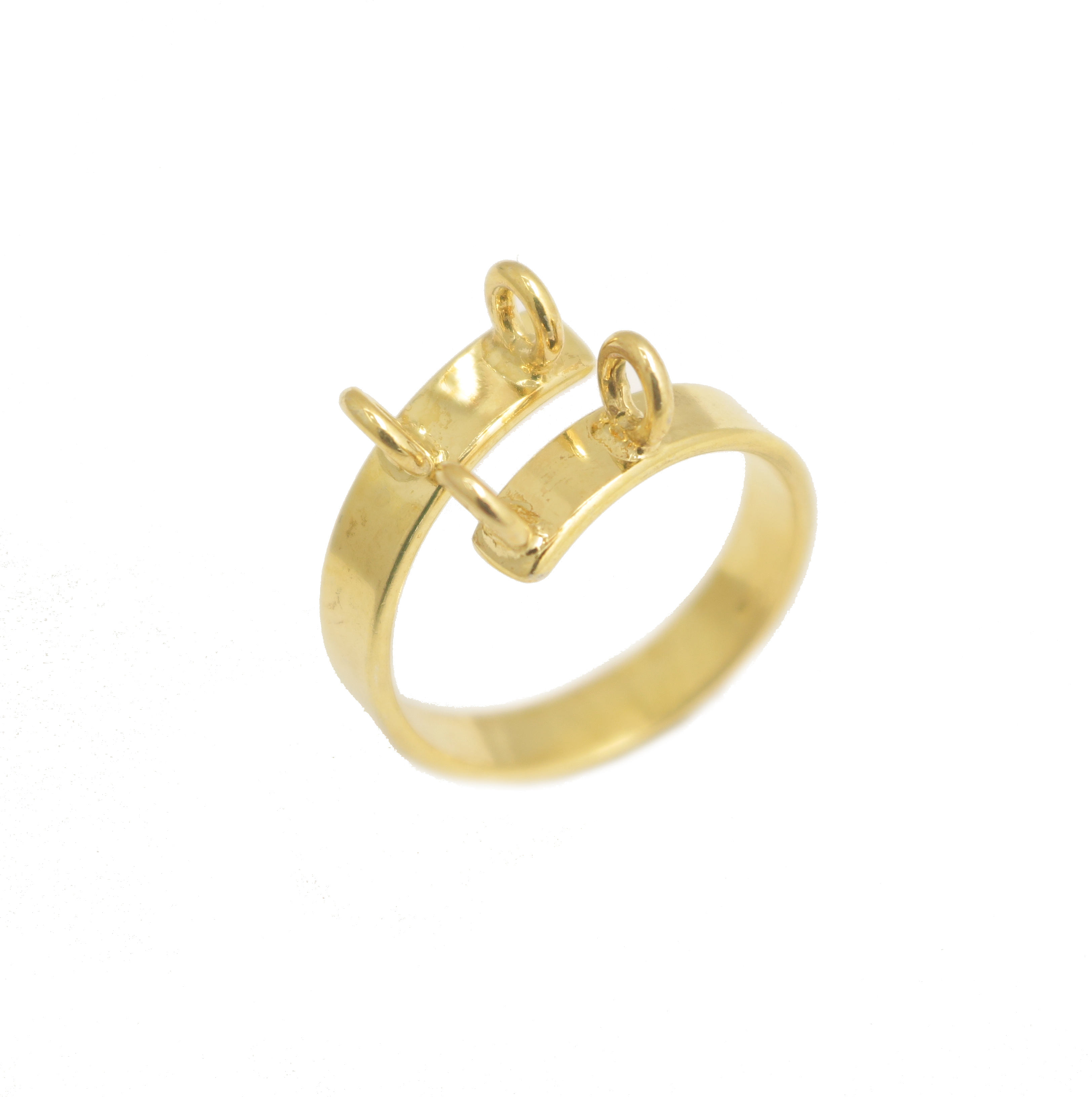 Base anello a fascia con 2 anelli+2 anelli ini Argento 925