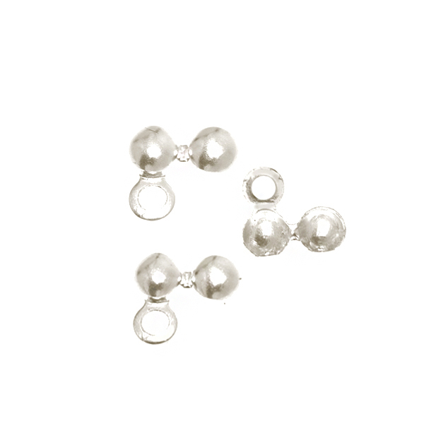 Coppetta coprinodo o Finalino per catena a palline, 2.0-2,5 mm., Argento 925