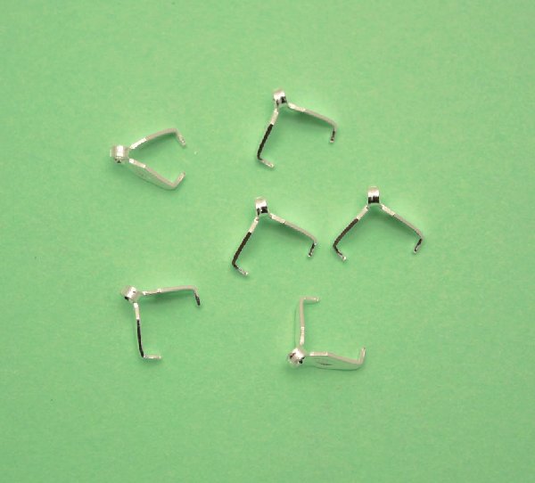 Ferma ciondolo a gancio 9x3 mm. in Argento 925
