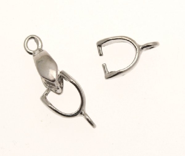 Gancio per ciondolo con anellino 7x13 mm. Argento 925