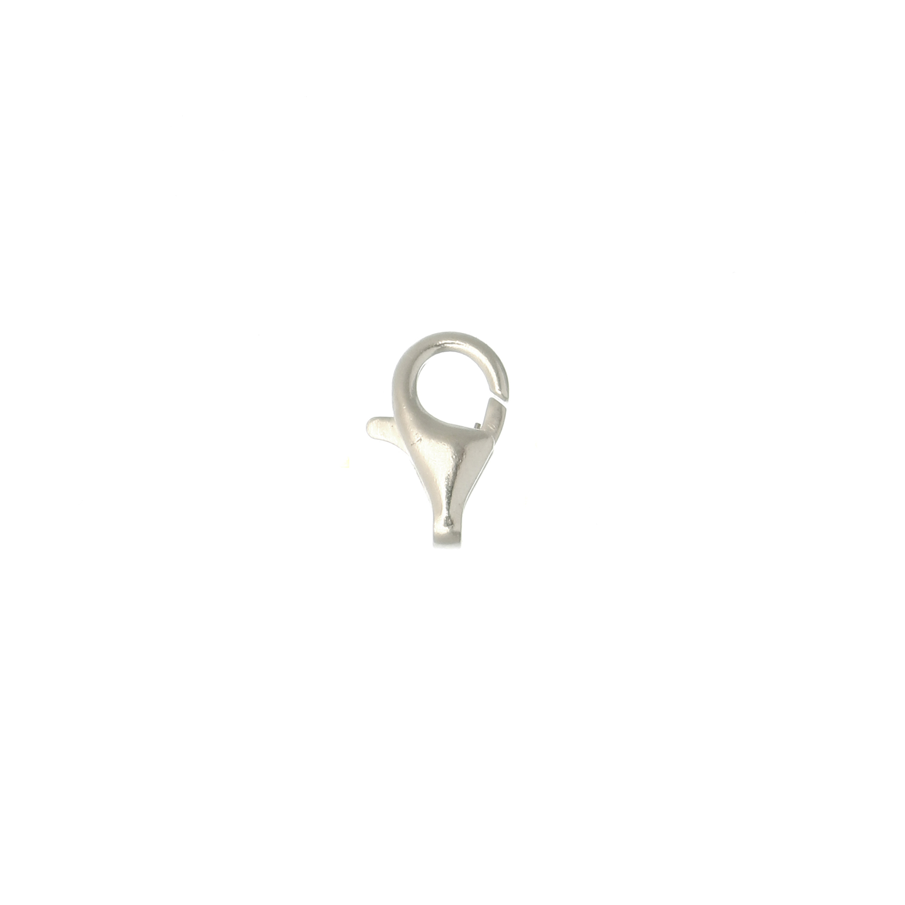 Moschettone a pera, con foro nella parte inferiore, 13x7 mm. Argento 925