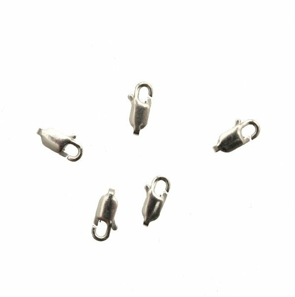Moschettone rettangolare, senza anellino, 10x5 mm. Argento 925