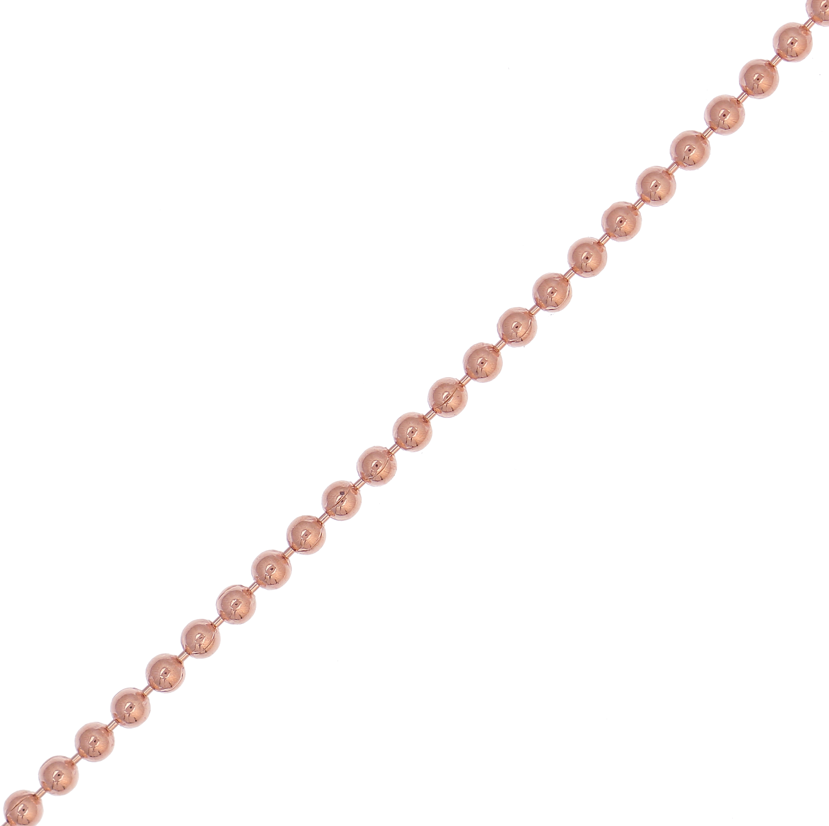 Catena a palline, spessore 1,4mm., in Argento Rosato 925
