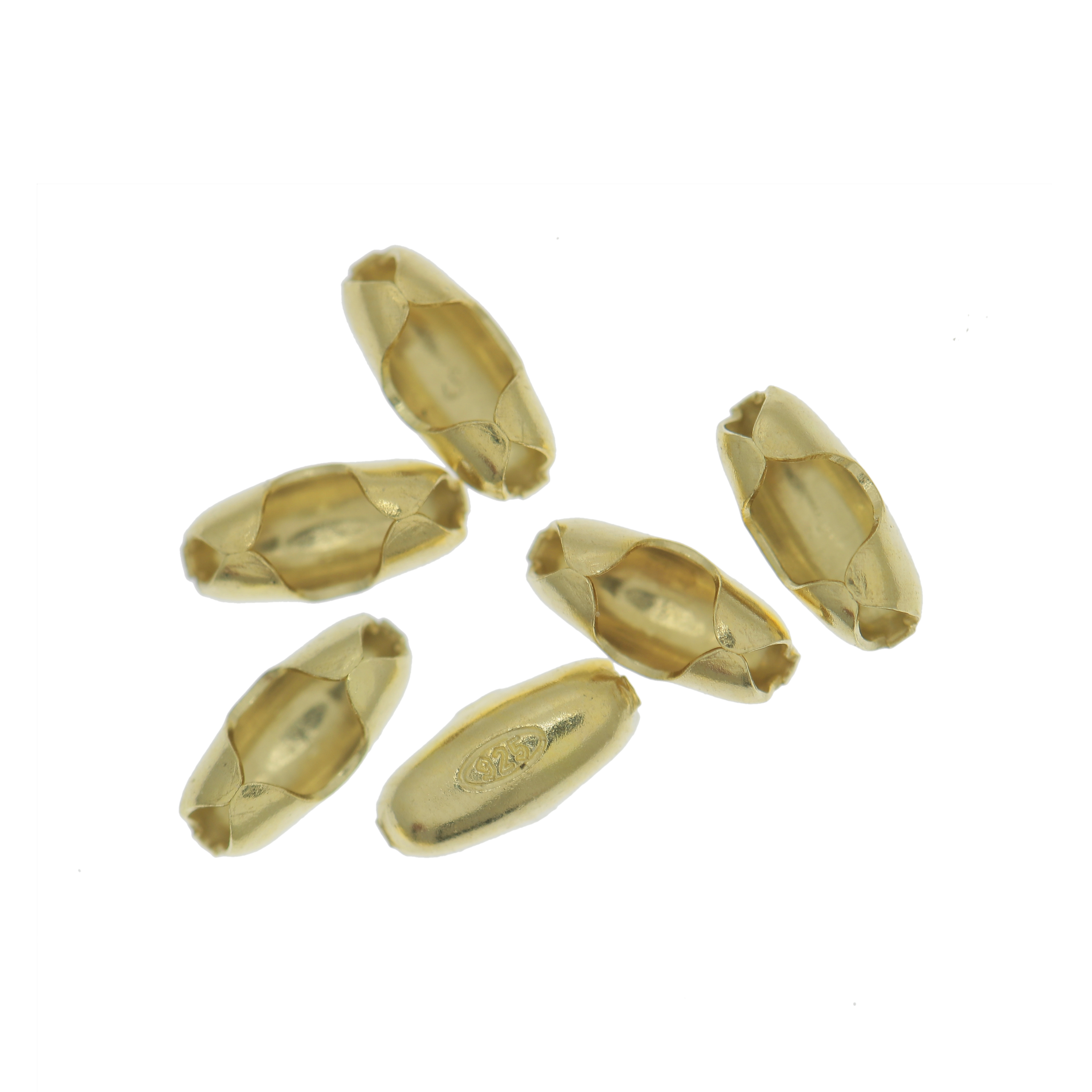 Fermino per catena a palline da 1,5 mm. in Argento Dorato 925