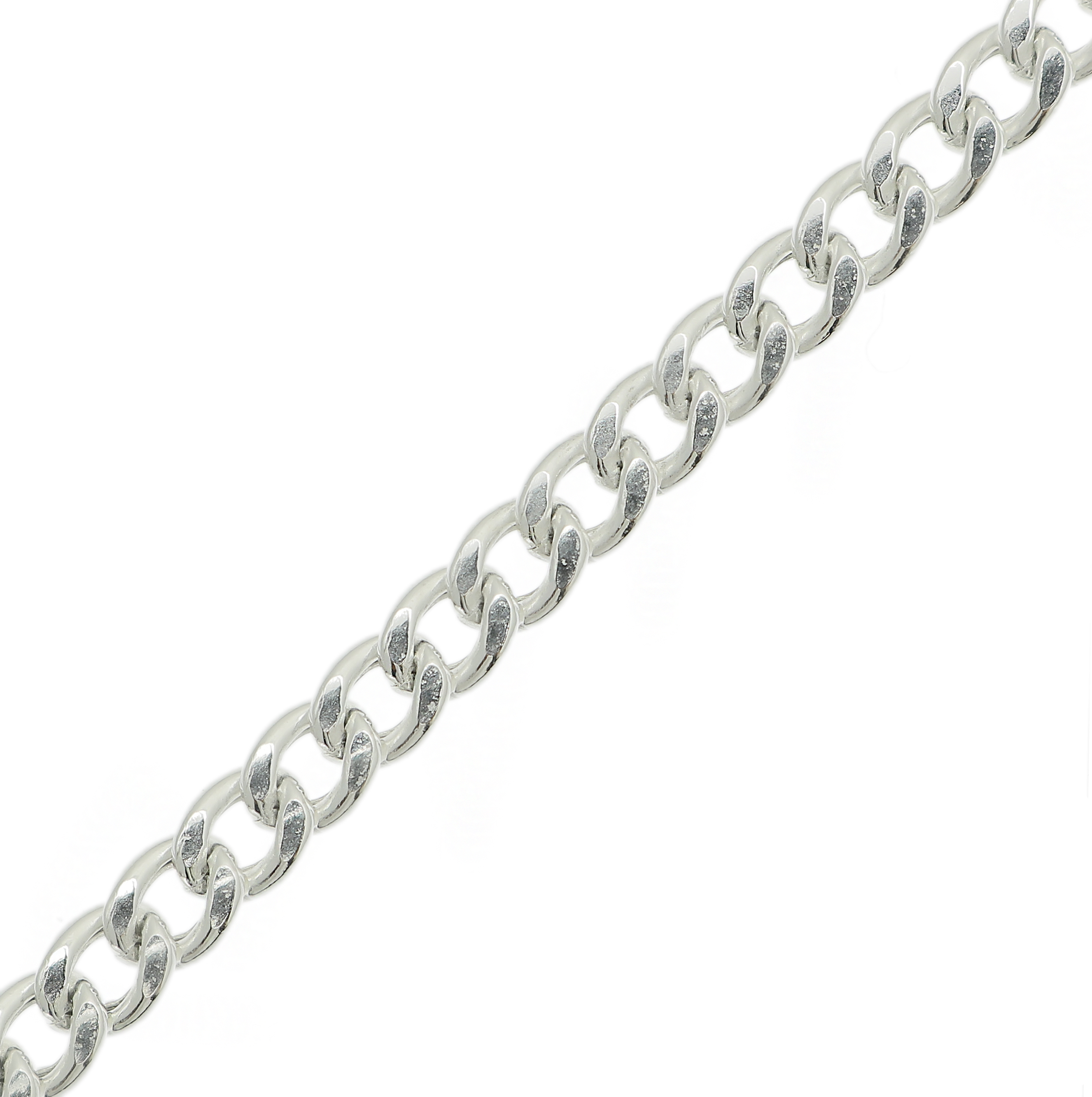 Catena grumetta sottile, 4,6x6,1 mm., in Argento 925