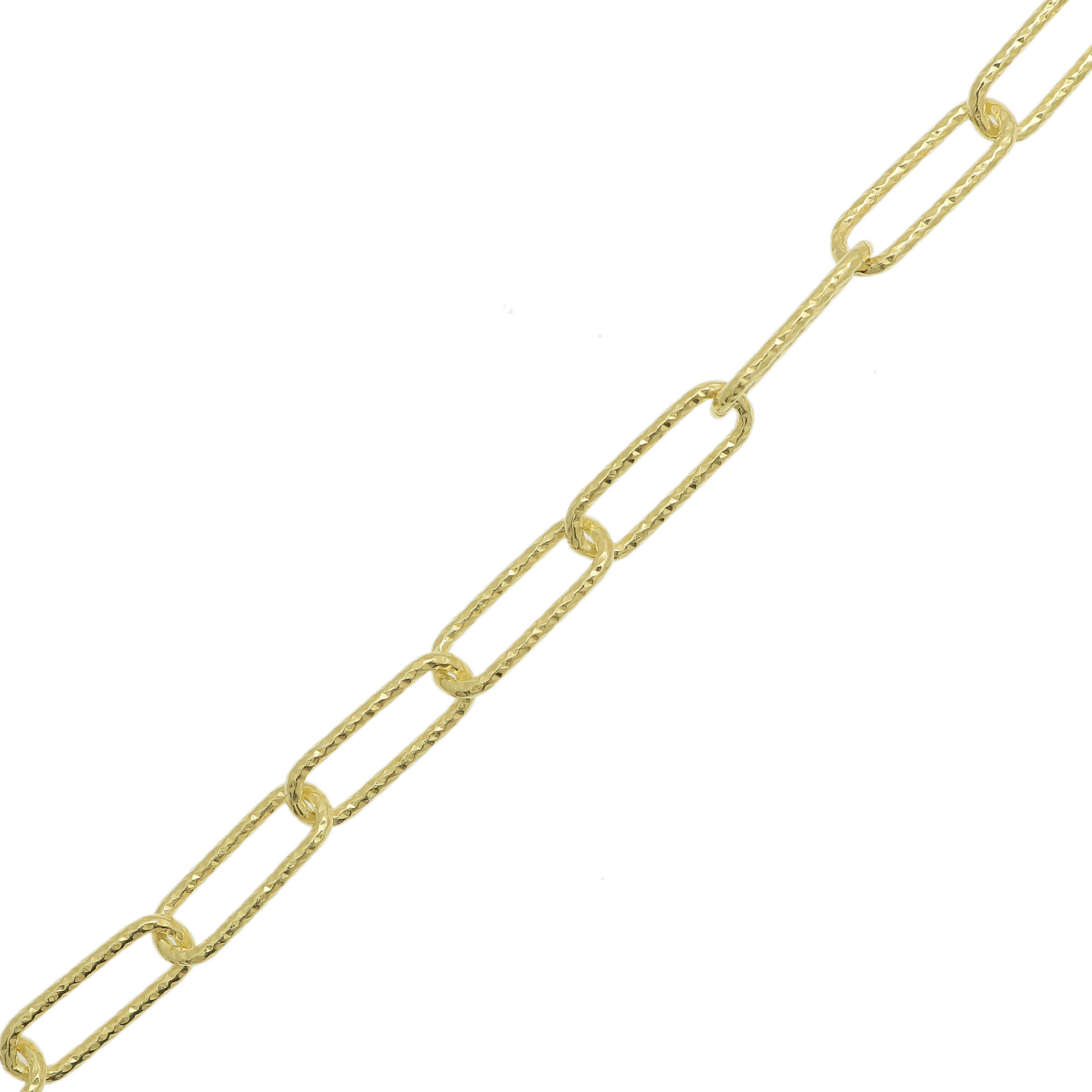 Catena Rettangolare, diamantata, 13x5mm. ARGENTO925