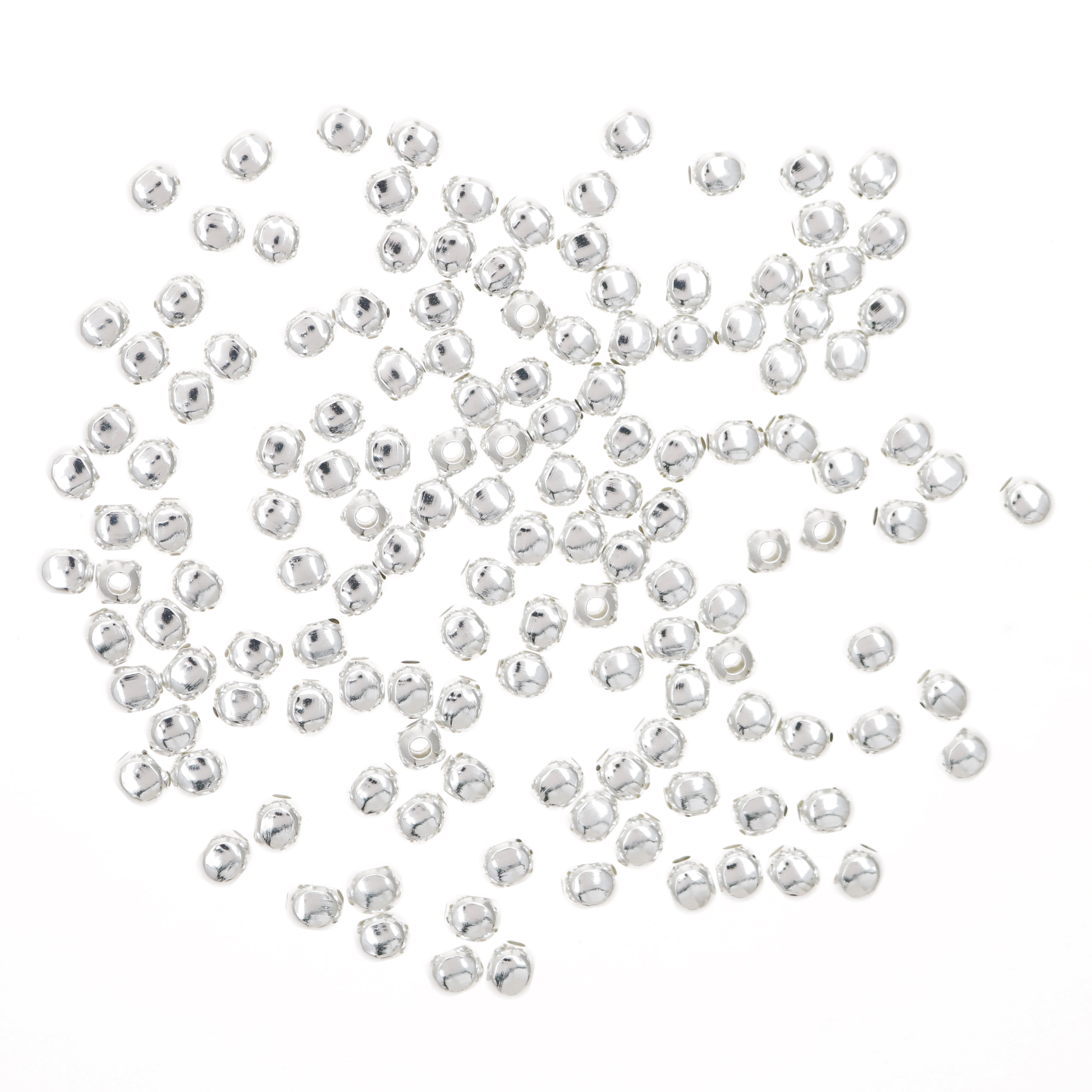 Cubo smussato 4 mm. in Argento Lucido 925