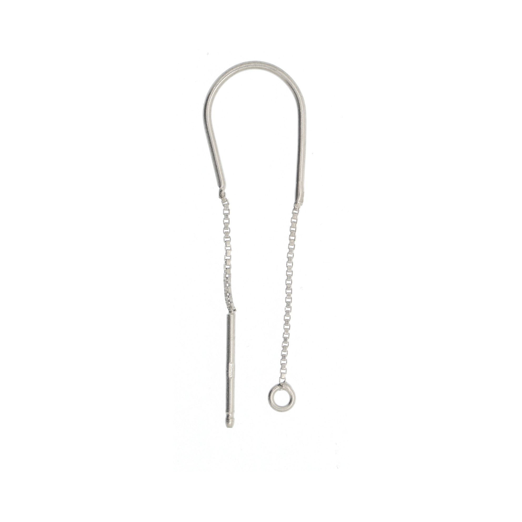 Monachella con catena e anellino finale, in Argento 925, lunghezza 32 mm.