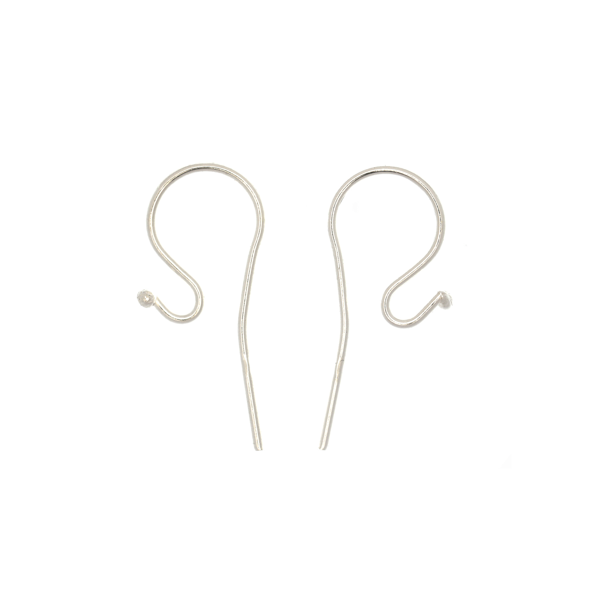 Monachella liscia con pallina finale, in Argento 925, lunghezza 13 mm.