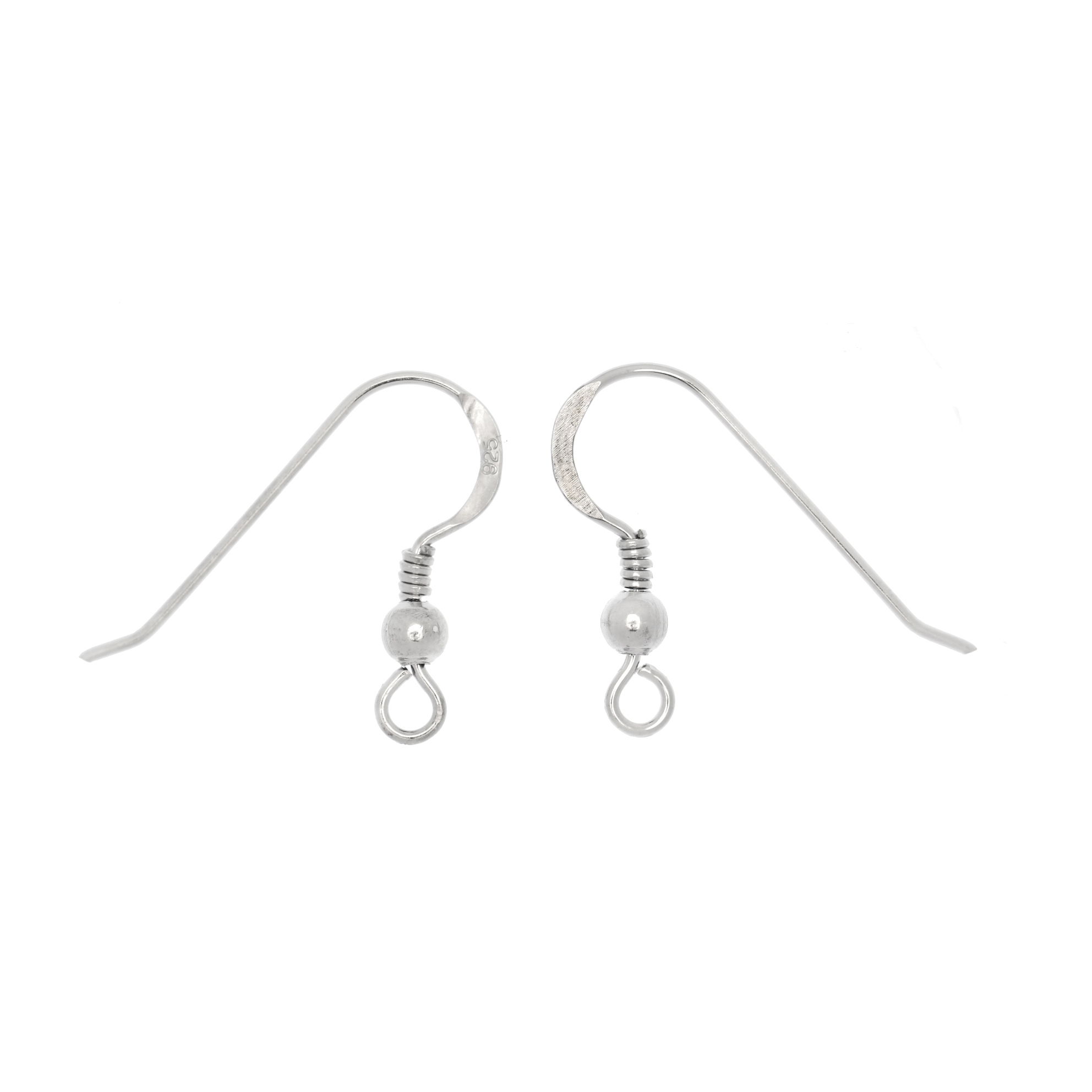 Monachella con spirale e pallina, piatta, lunghezzza 18 mm., in Argento 925
