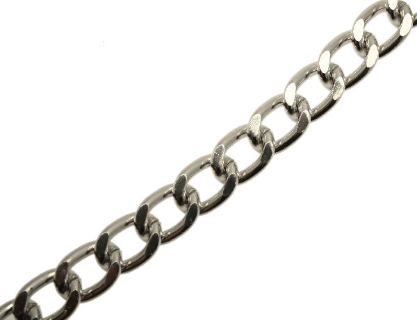Catena grumetta piatta, in alluminio, dimensione anello 13x18 mm.