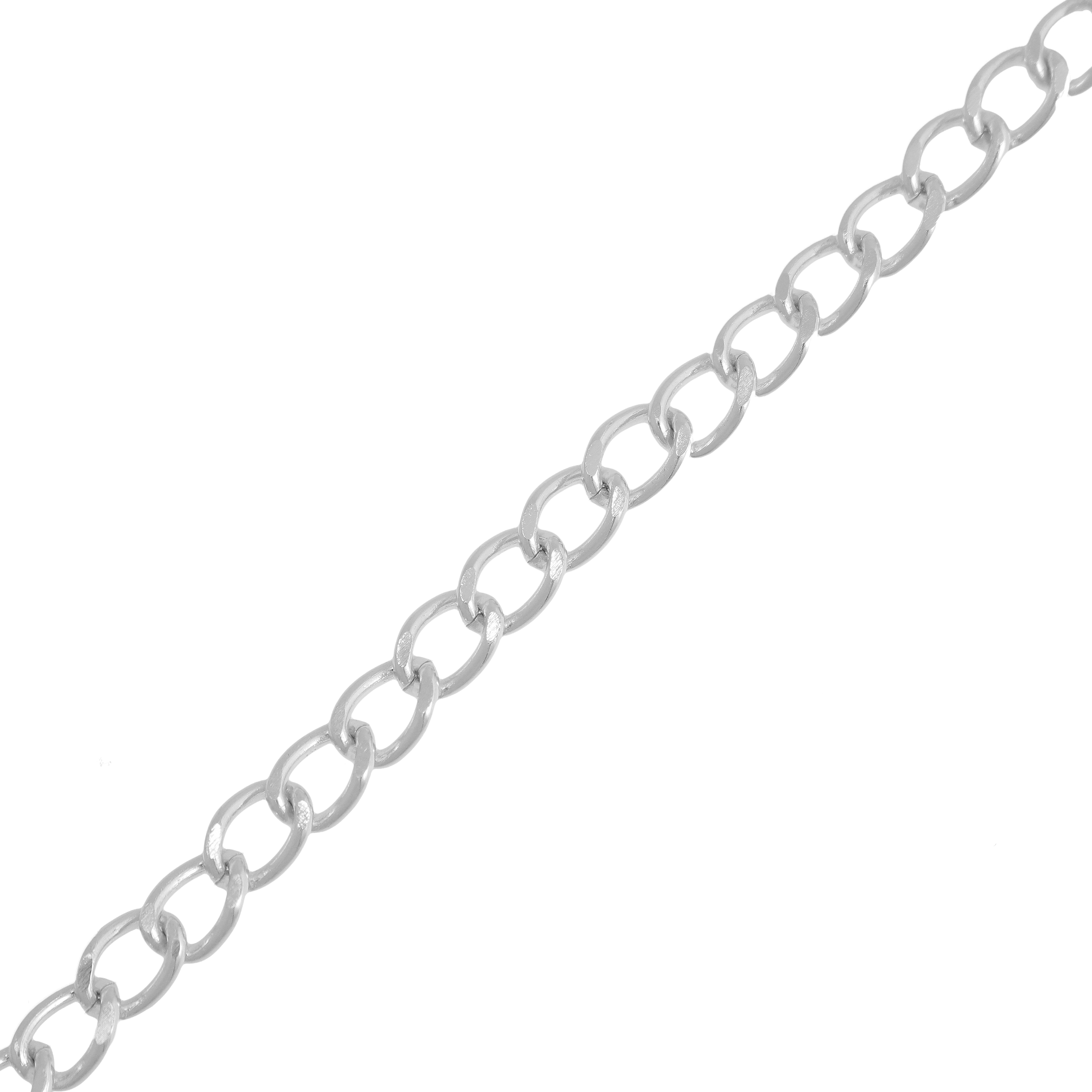 Catena grumetta piatta, in alluminio, dimensione anello 7,6x10 mm.