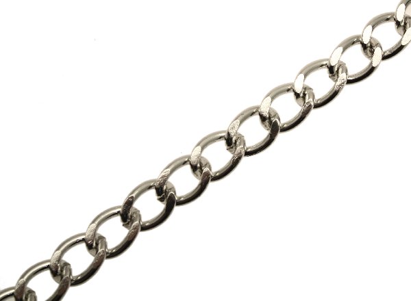 Catena grumetta piatta, in alluminio, dimensione anello 9x13 mm.