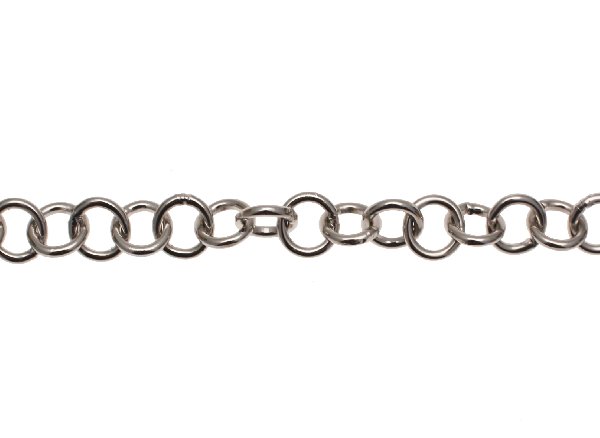 Catena tonda semplice, in alluminio, diametro dell'anello 12 mm.