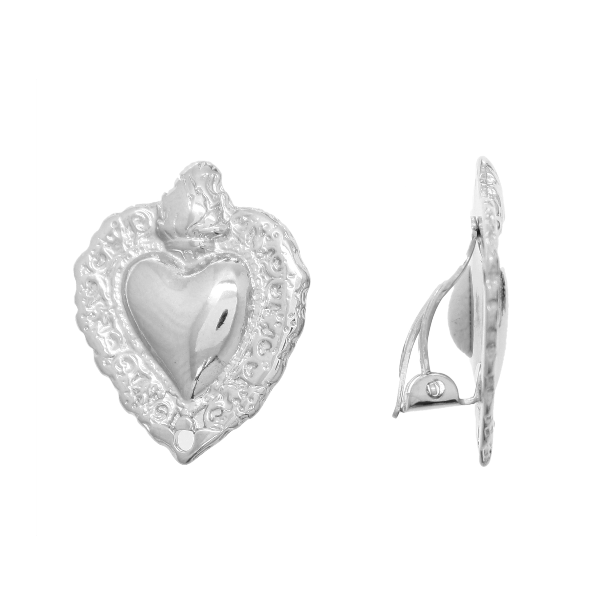 Clip a Cuore Sacro, 20x23mm., CONF. 2 PZ.