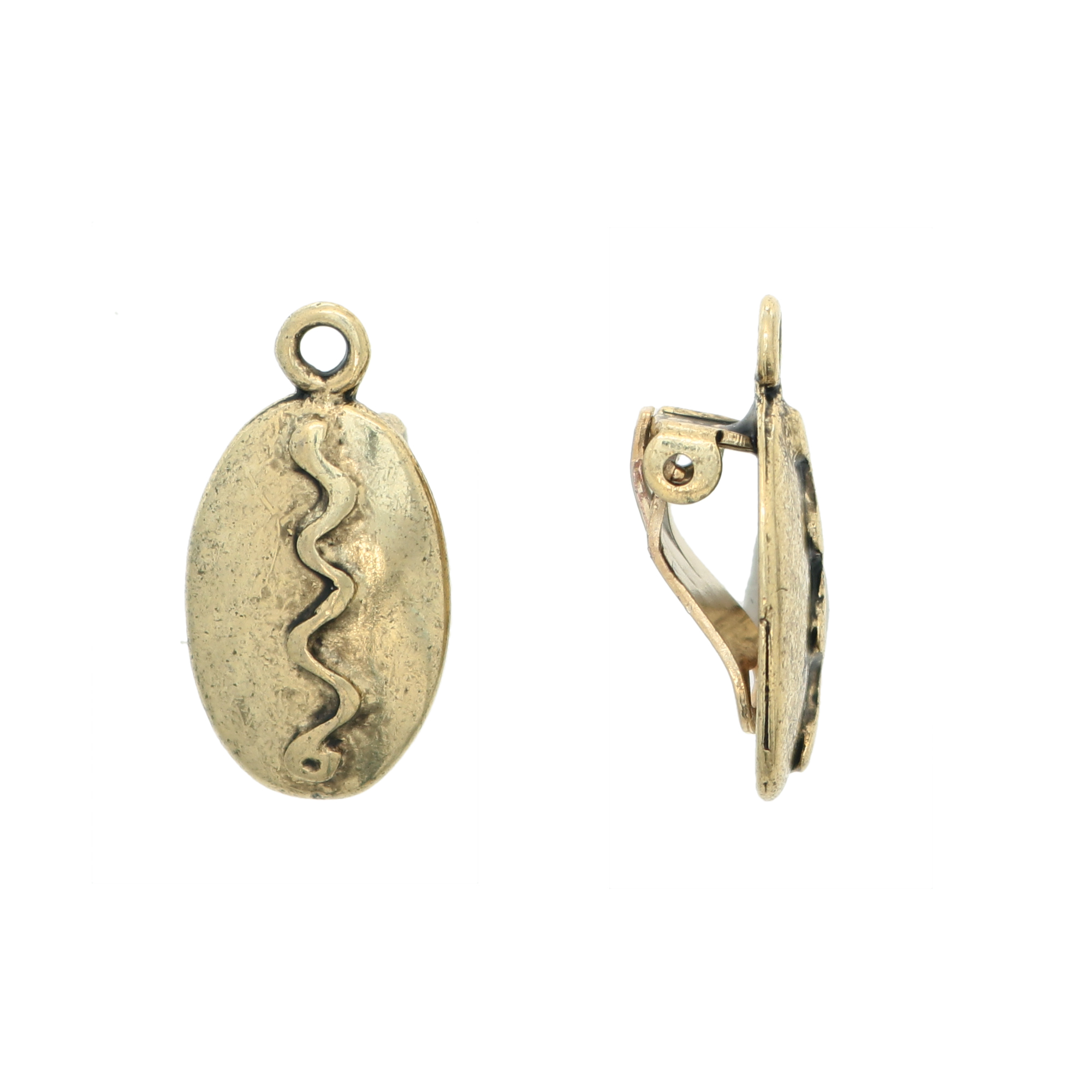 Clip Ovale con Serpente 12x22mm., CONF. 2 PZ.