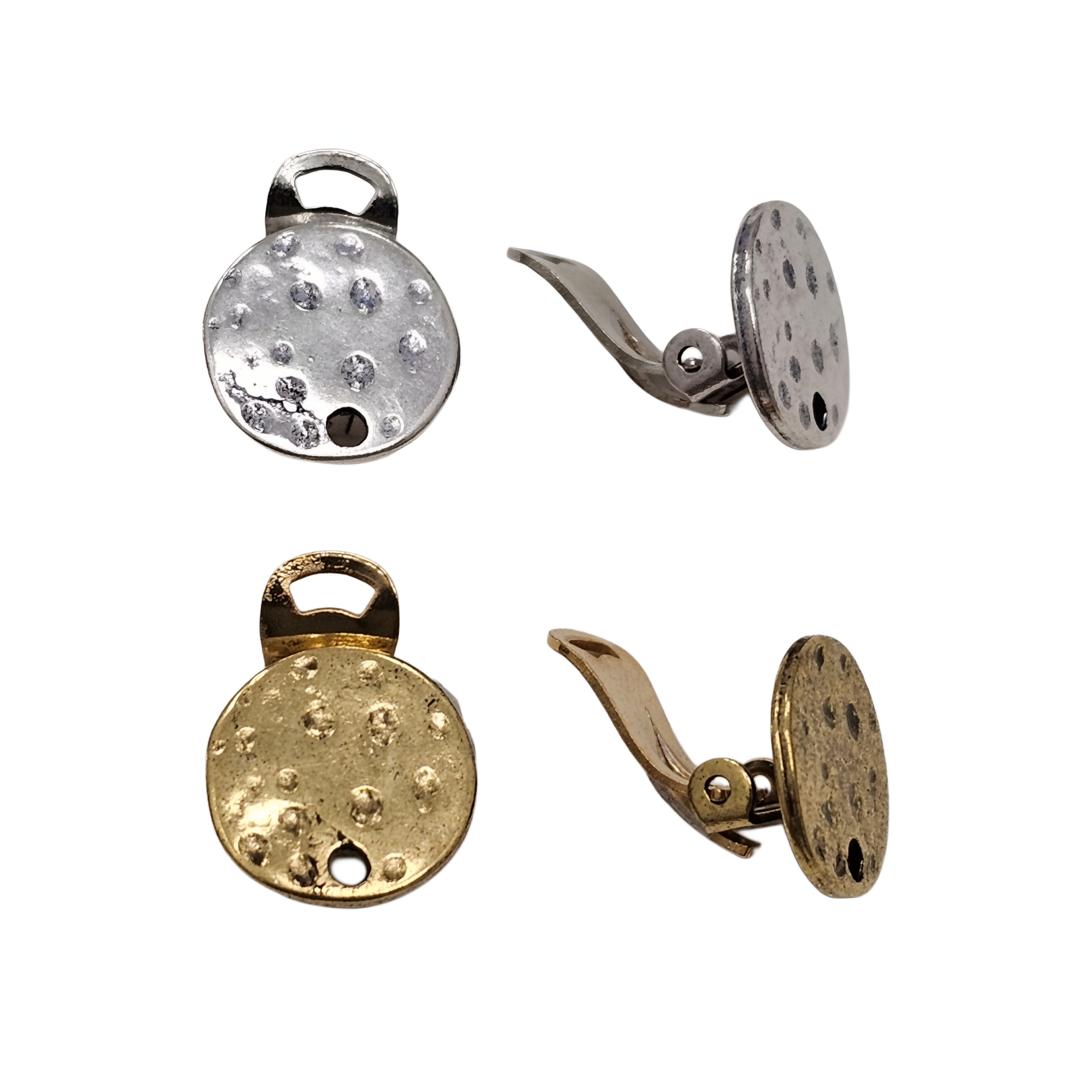 Clip Tondo Martellato 13mm., CONF. 2 PZ.