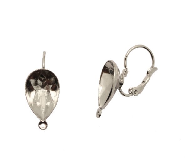 Monachella chiusa con porta strass (gemma a goccia 10x14 mm.), 25x16 mm., CONF.2 PZ