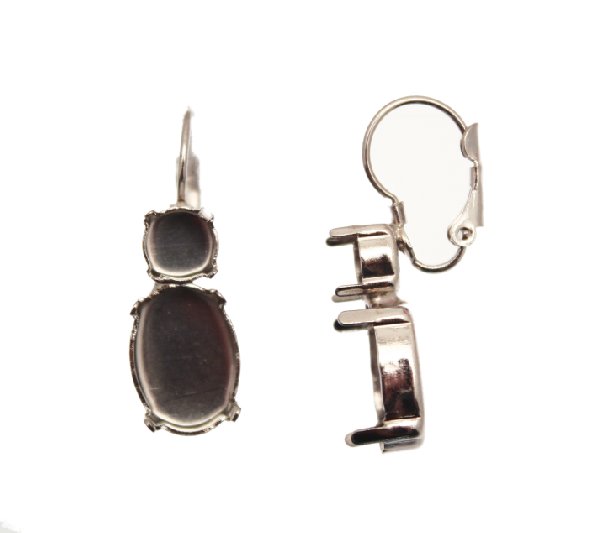 Monachella chiusa con porta strass (gemma tonda ss34 + gemma ovale 10x14), 30x10 mm., CONF.2 PZ