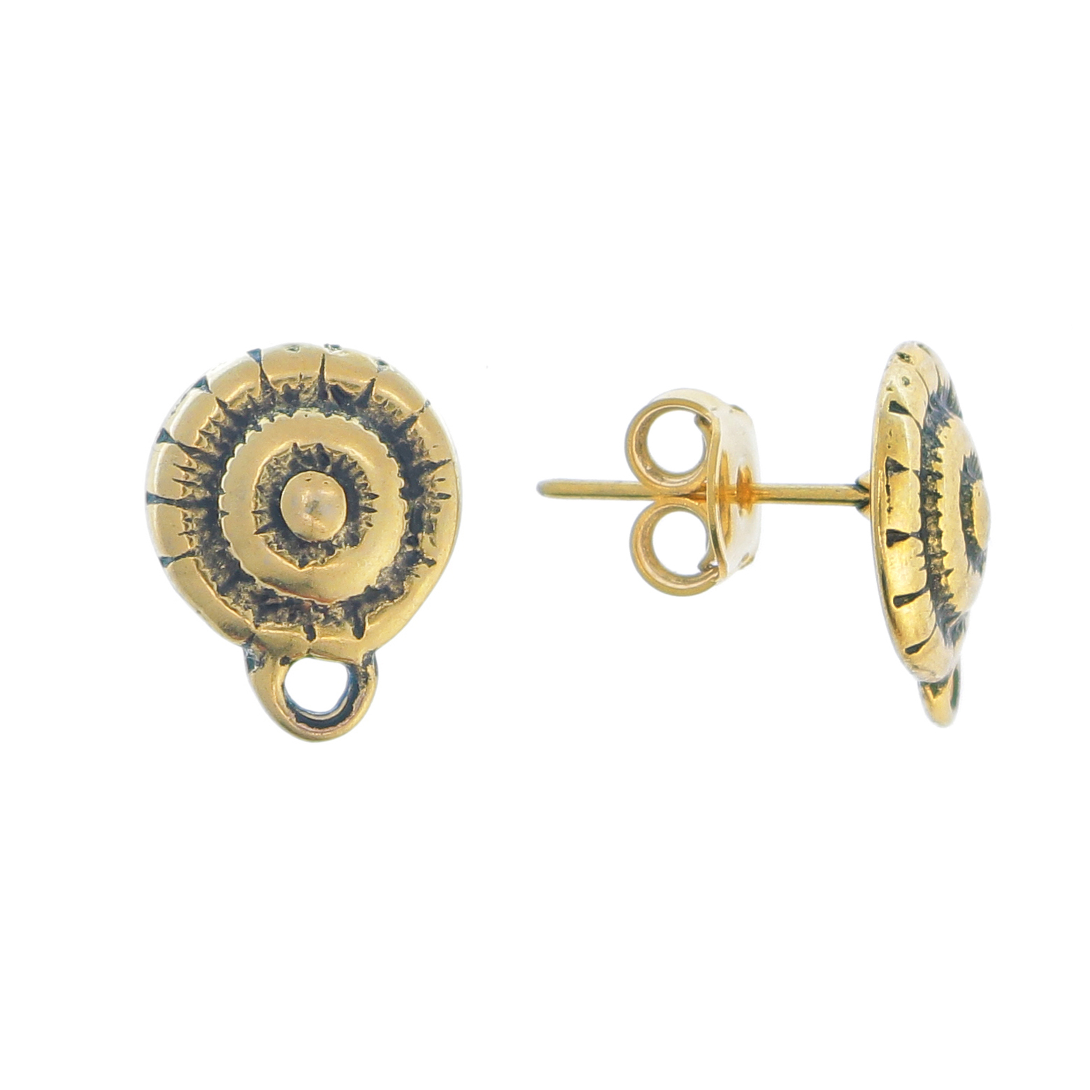 Perno tondo, lavorato a spirale, 14x11 mm.