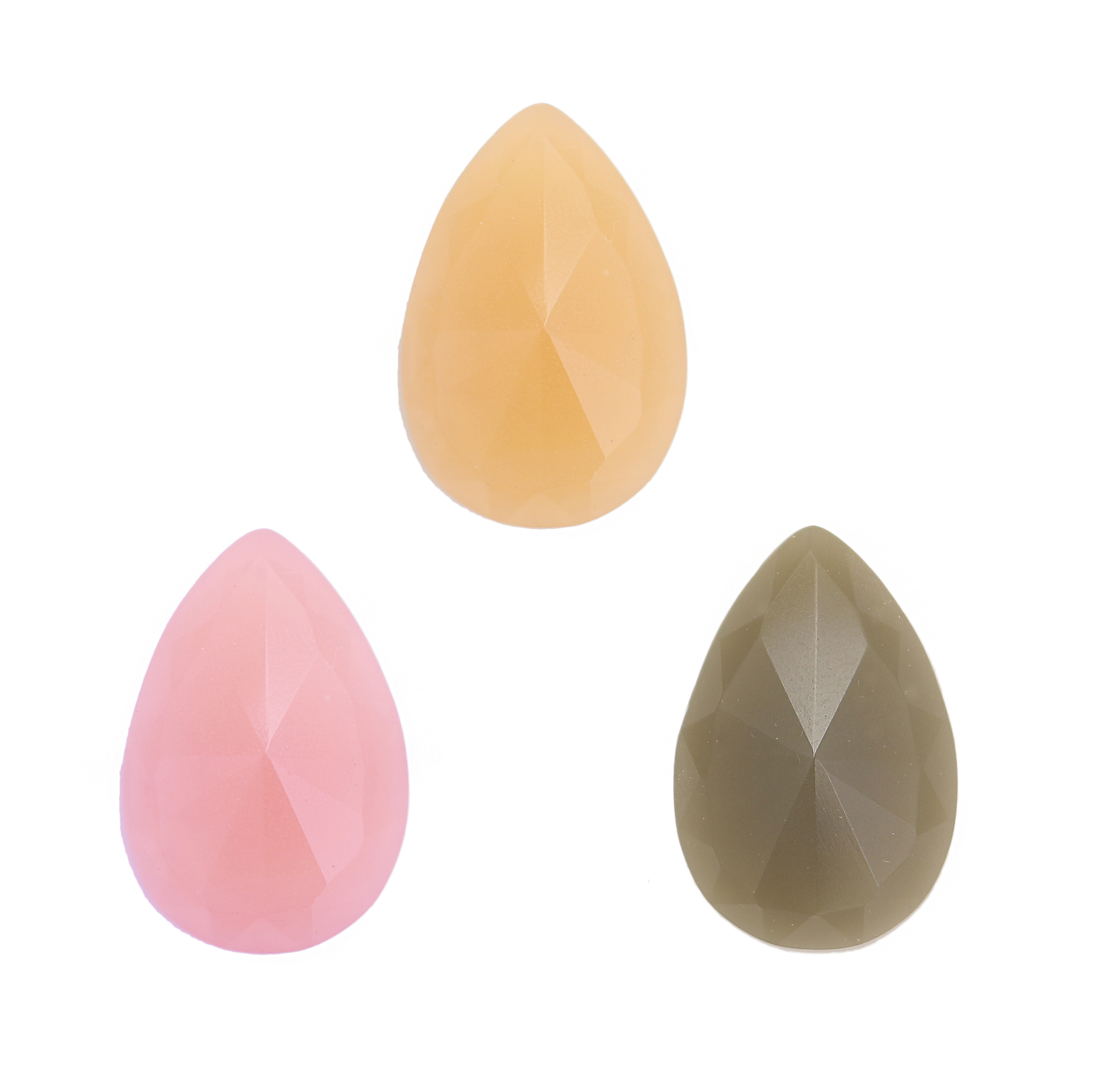 Cabochon Goccia sfaccettata, in cristallo, 30x20mm.