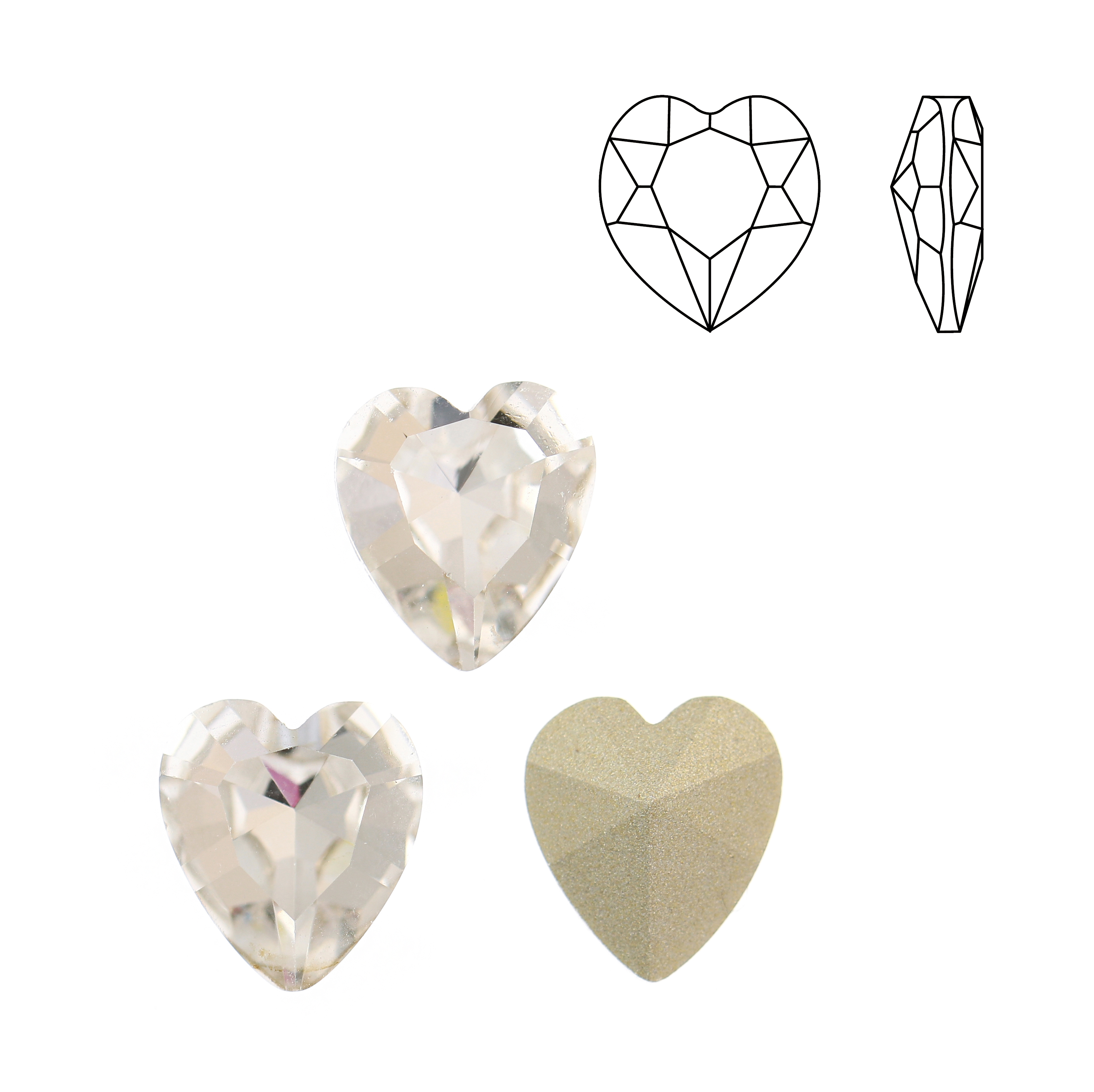 Gemma a cuore, in cristallo, colore CRYSTAL
