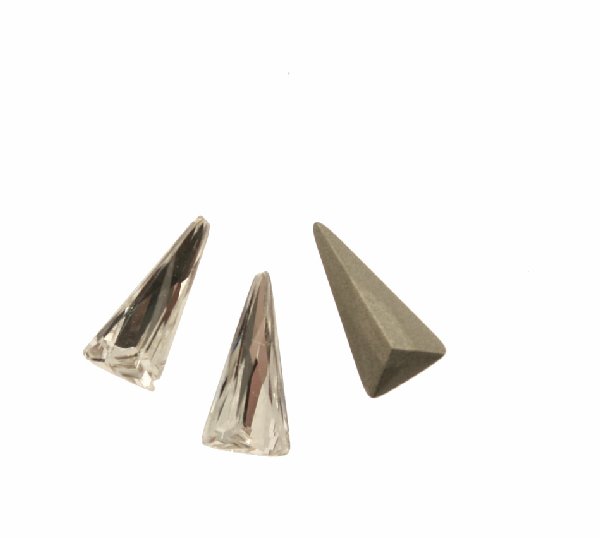 Gemma triangolare, in cristallo, colore CRYSTAL