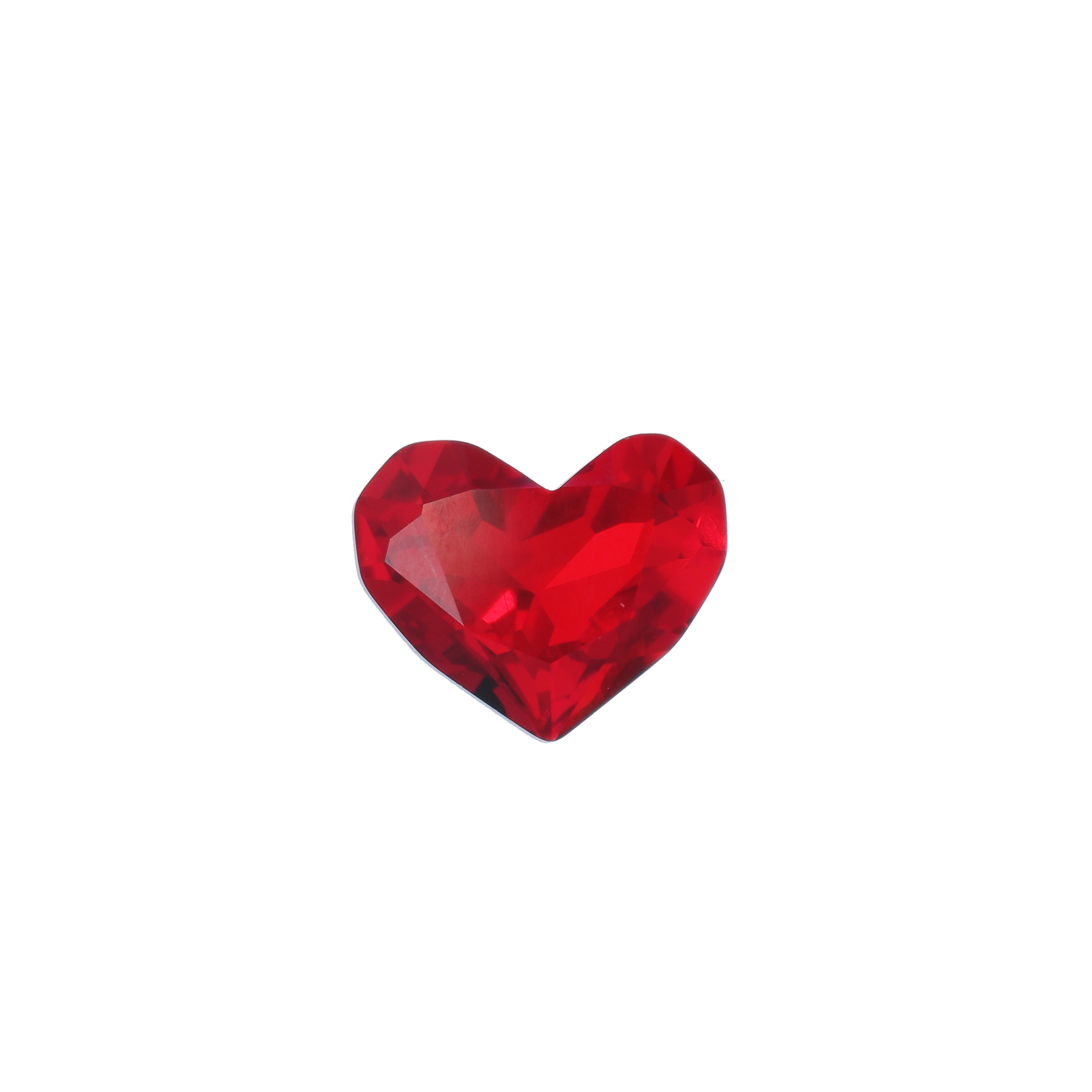 Gemma a cuore, in cristallo, colore ROSSO