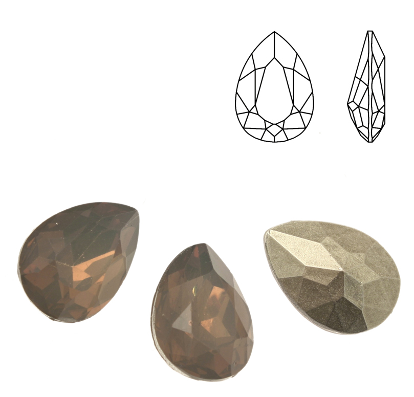 Gemma a goccia sfaccettata, in plexiglass, colore LIGHT GREY OPAL