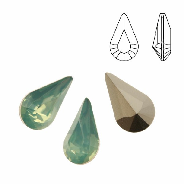 Gemma a goccia sfaccettata, in resina, colore PACIFIC OPAL