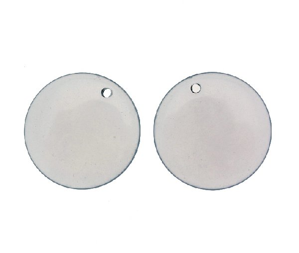 Paiette tonda liscia piatta con foro in alto, in resina, color Indian sapphire opale