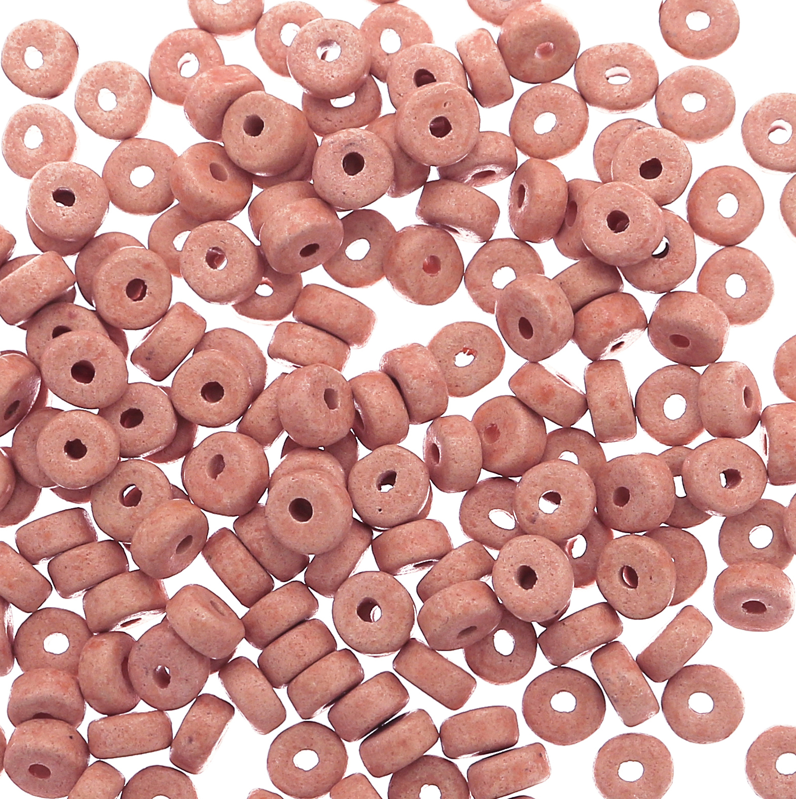Rondella in Ceramica, piatta, 5x3 mm., colore Rosa 
