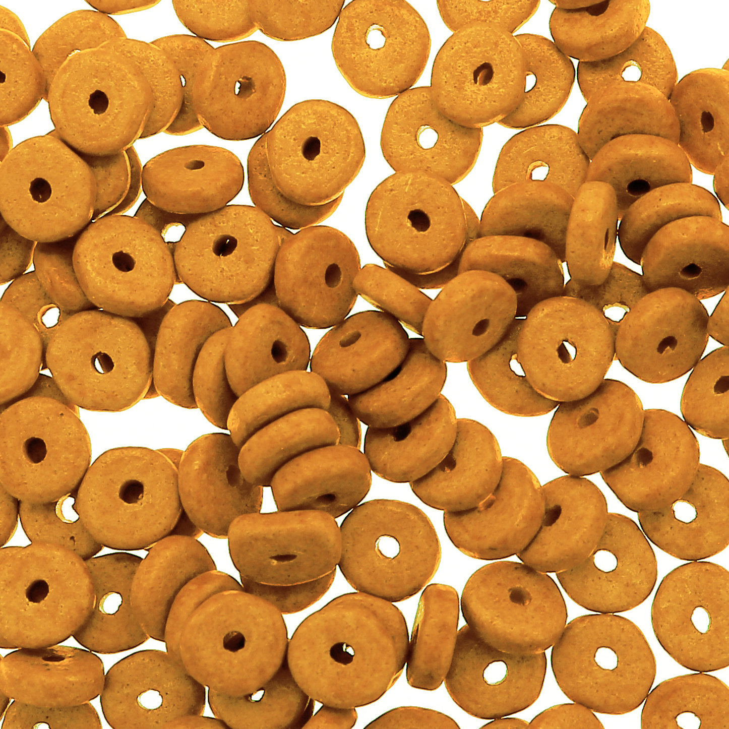 Rondella in Ceramica, piatta, 7x2 mm., colore Senape