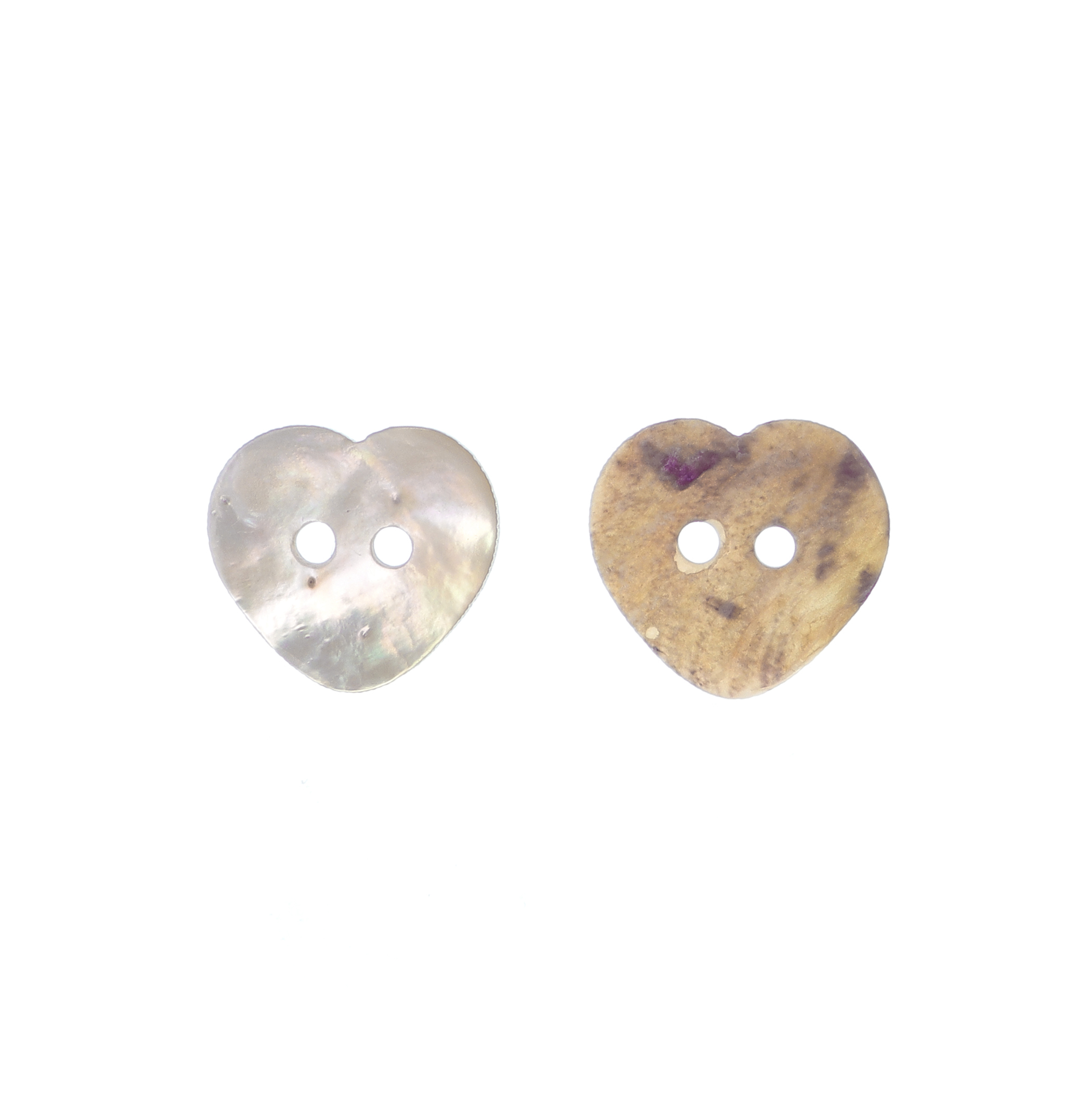 Bottone a forma di Cuore in Madreperla, 13x14mm.