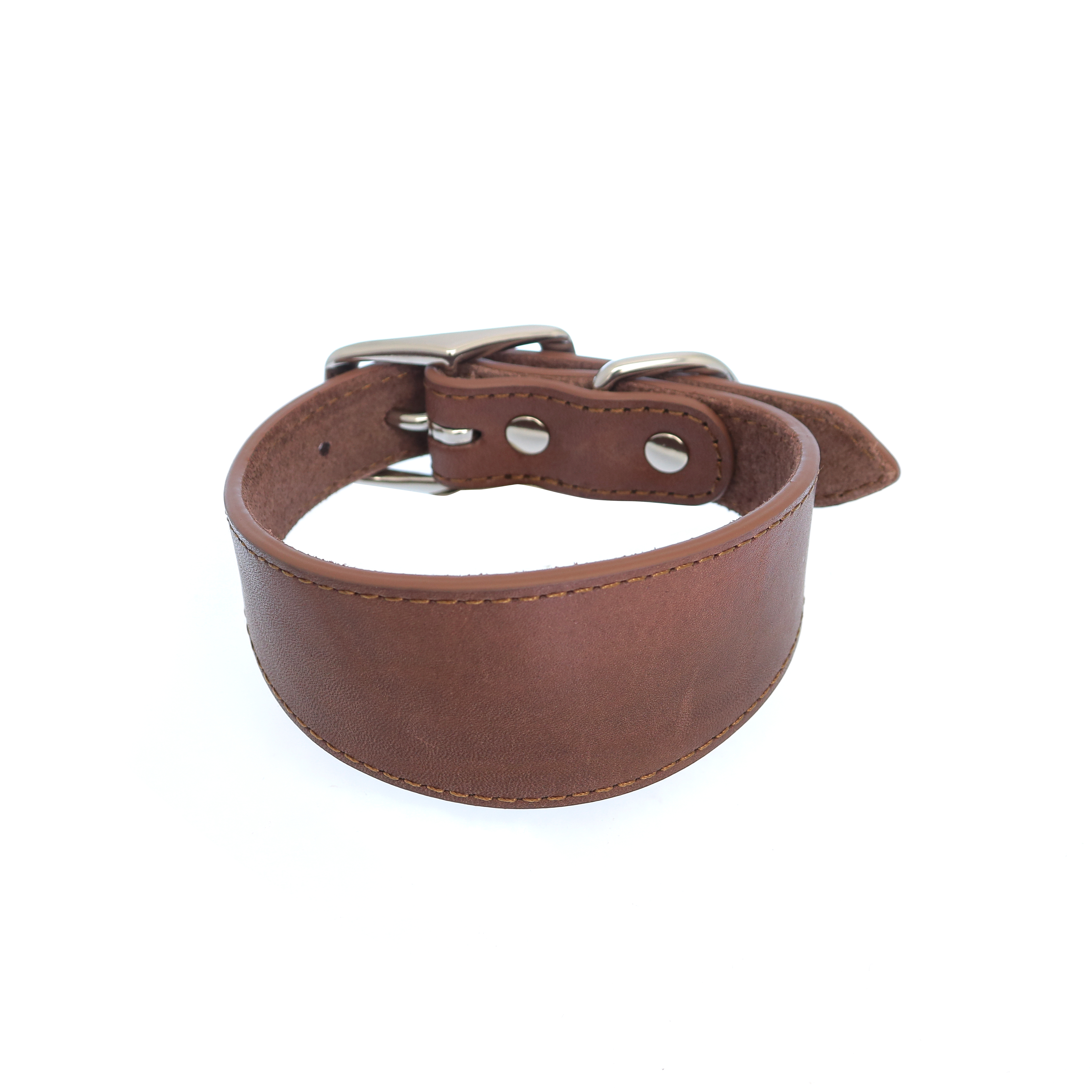 Collarino per cane in pelle robusta 35/43cm colore marrone