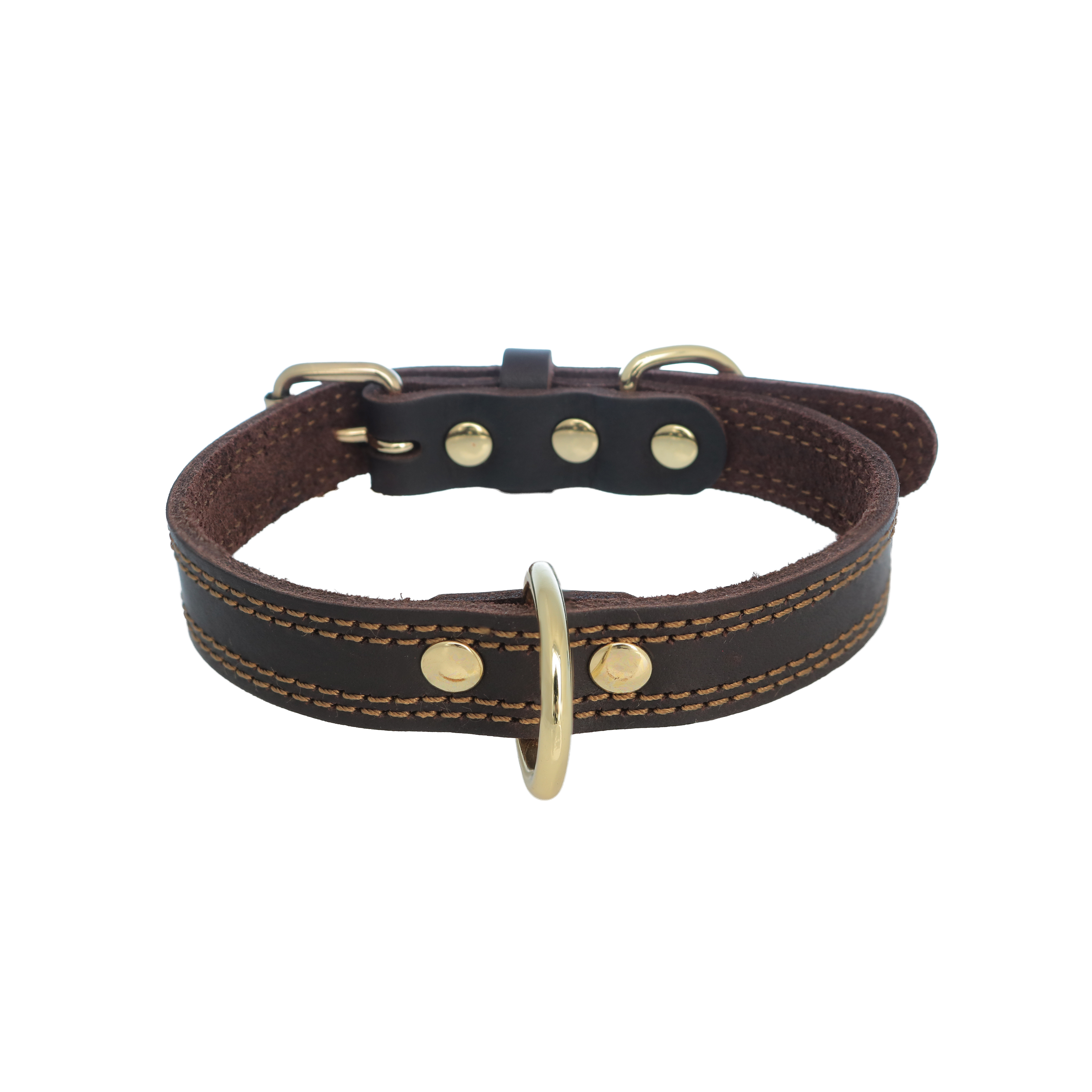 Collarino per Cane in pelle robusta 53 cm colore marrone