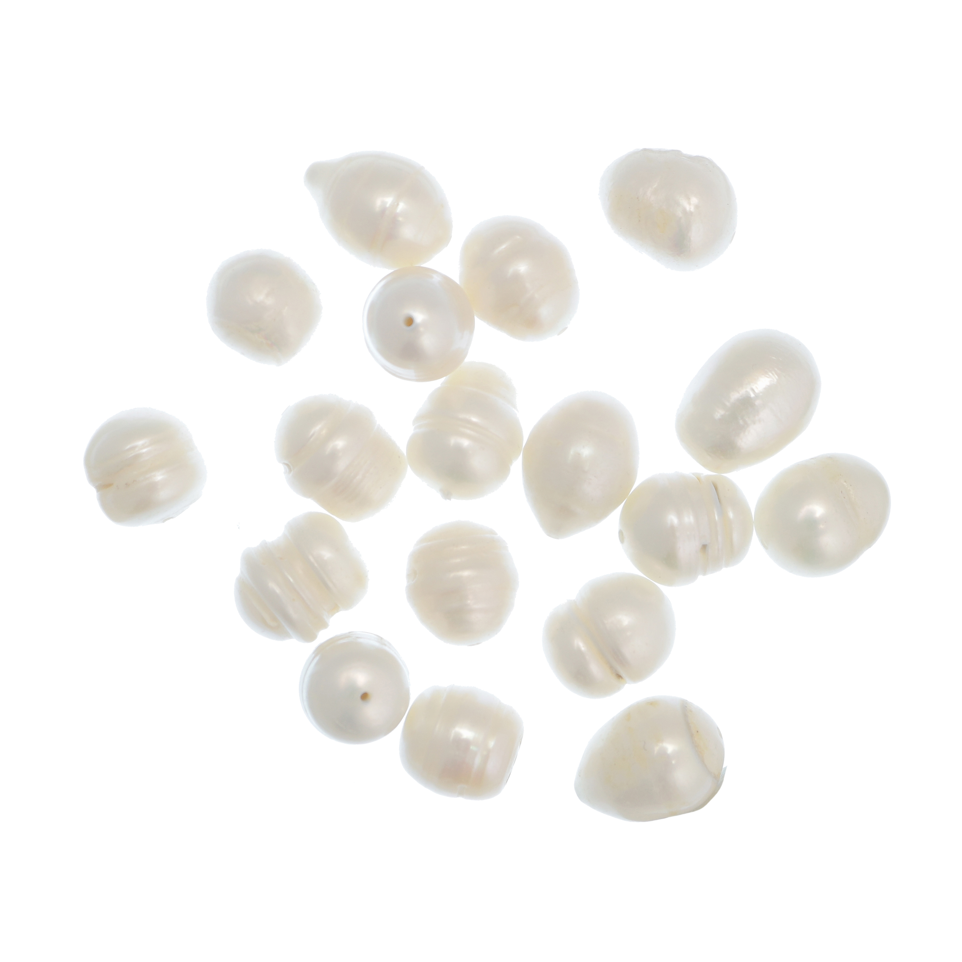 Perla di fiume Ovale, misura 11-14x10-11 mm. circa, colore BIANCO