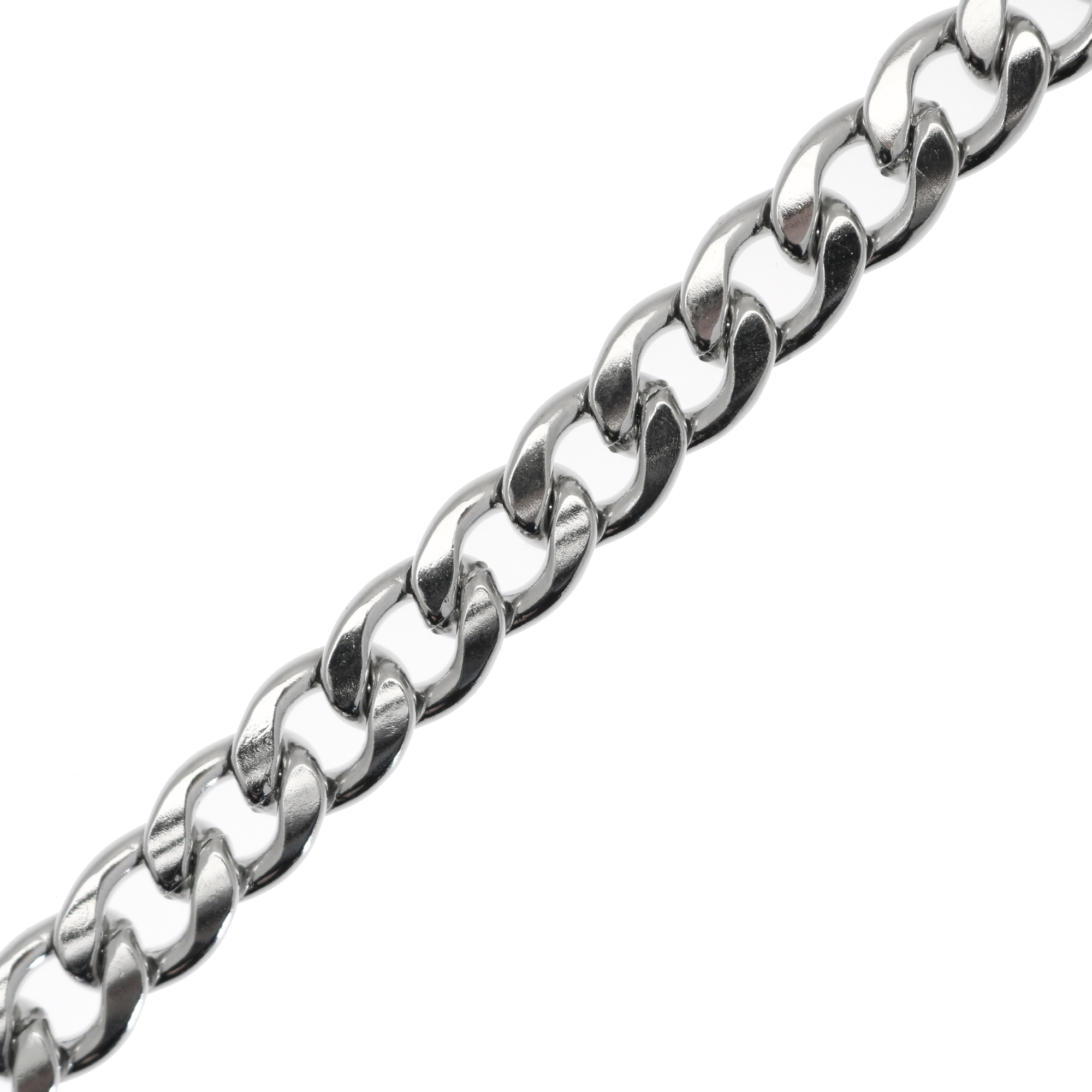 Catena grumetta piatta, in acciaio, dimensione anello 5x7,5 mm.