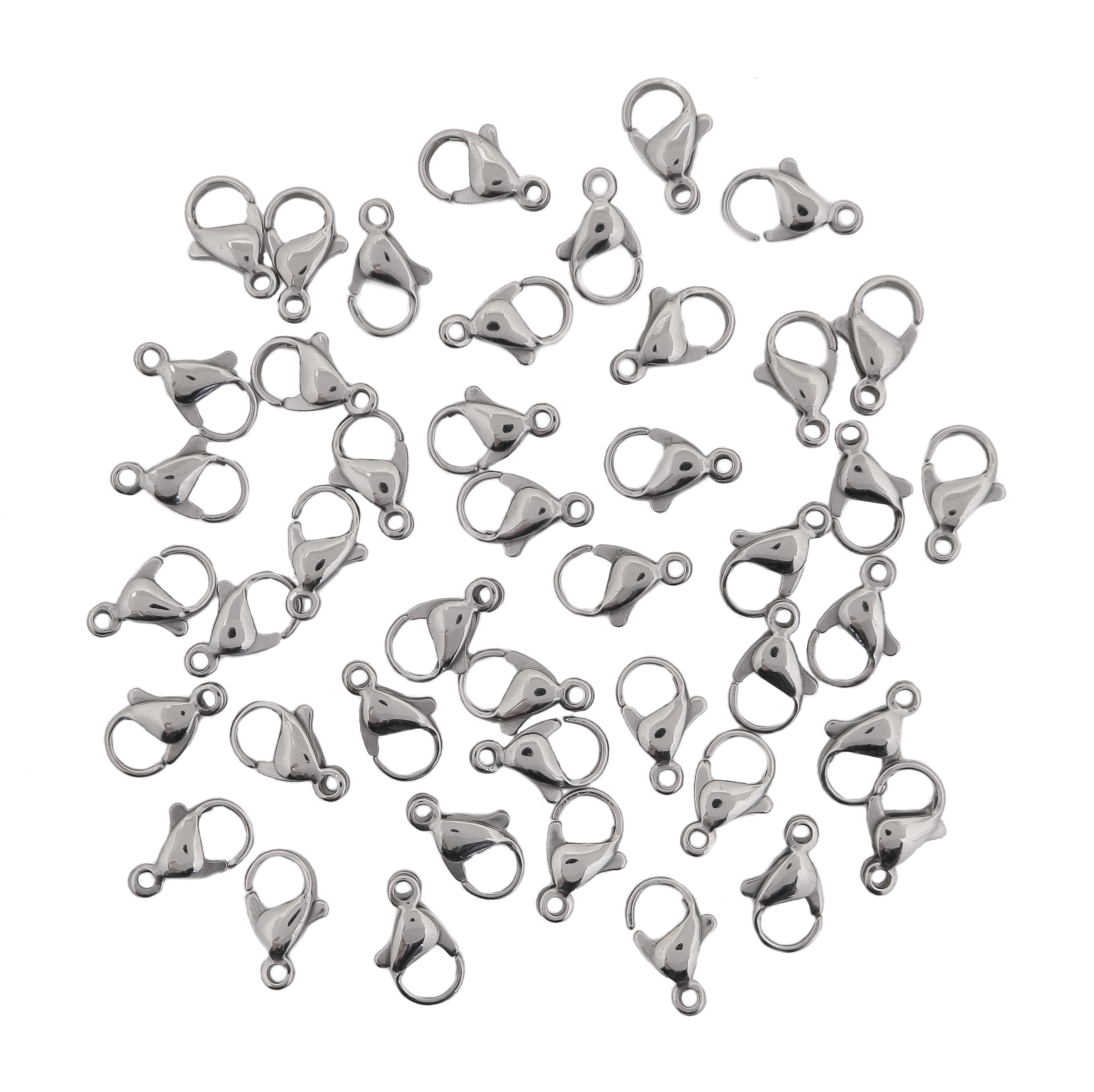 Confezione da 50 pezzi di moschettone, 13x8 mm., in Acciaio