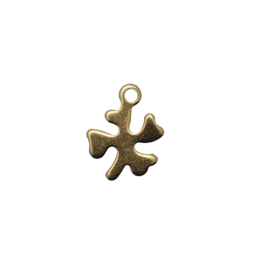 Ciondolo, a forma di quadrifoglio piatto, 7x10 mm.