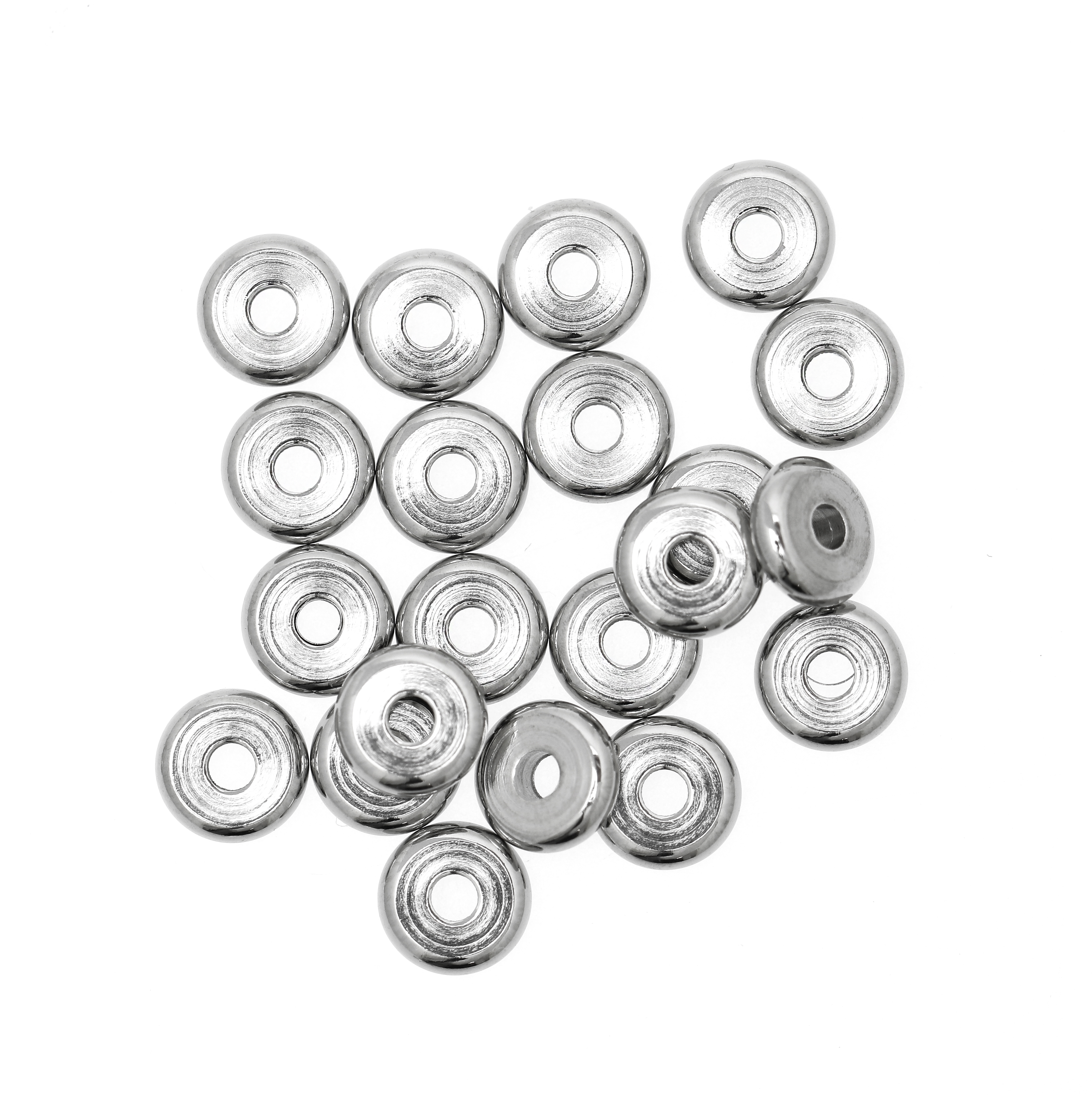 Distanziatore a forma di rondella liscia, 8x2x1,8 mm., in Acciaio