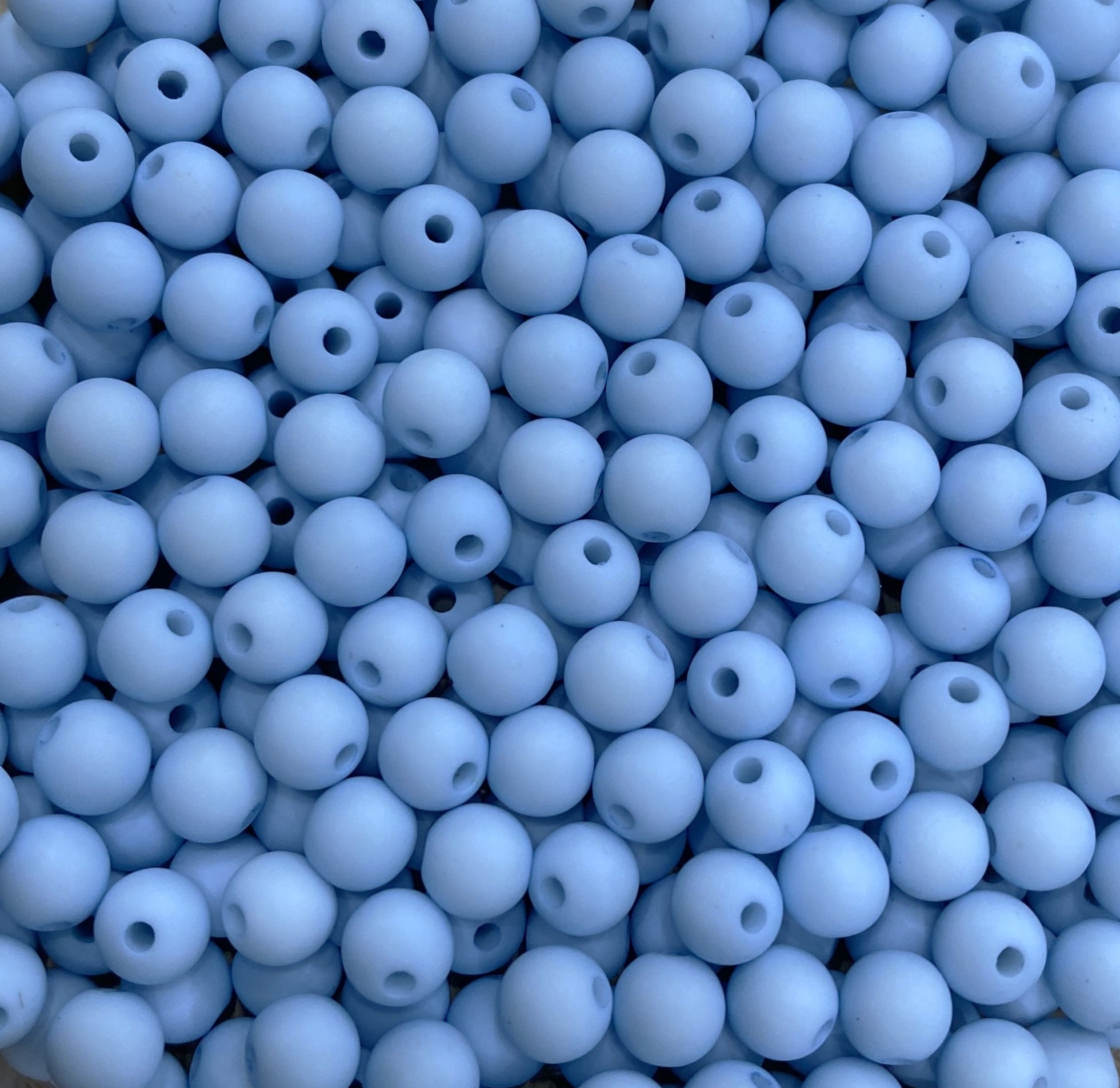 Confezione da 80 pezzi di Palline lisce opache in resina, da 6 mm., colore Zaffiro Chiarissimo