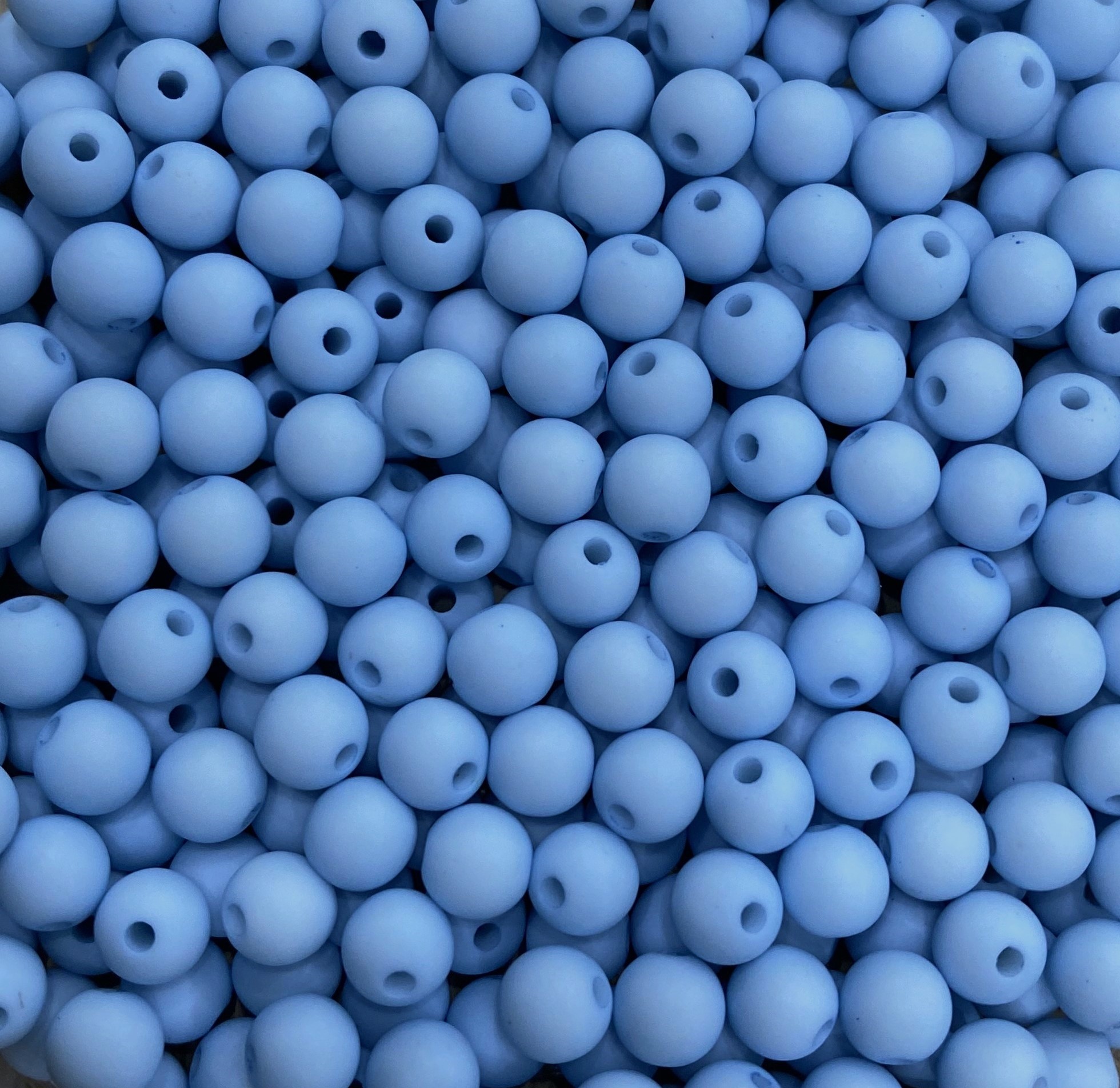 Confezione da 80 pezzi di Palline lisce opache in resina, da 6 mm., colore Azzurro