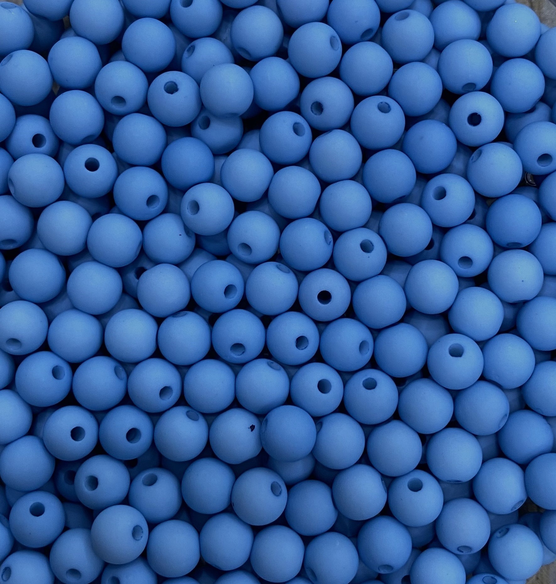 Confezione da 80 pezzi di Palline lisce opache in resina, da 6 mm., colore Azzurro Scuro
