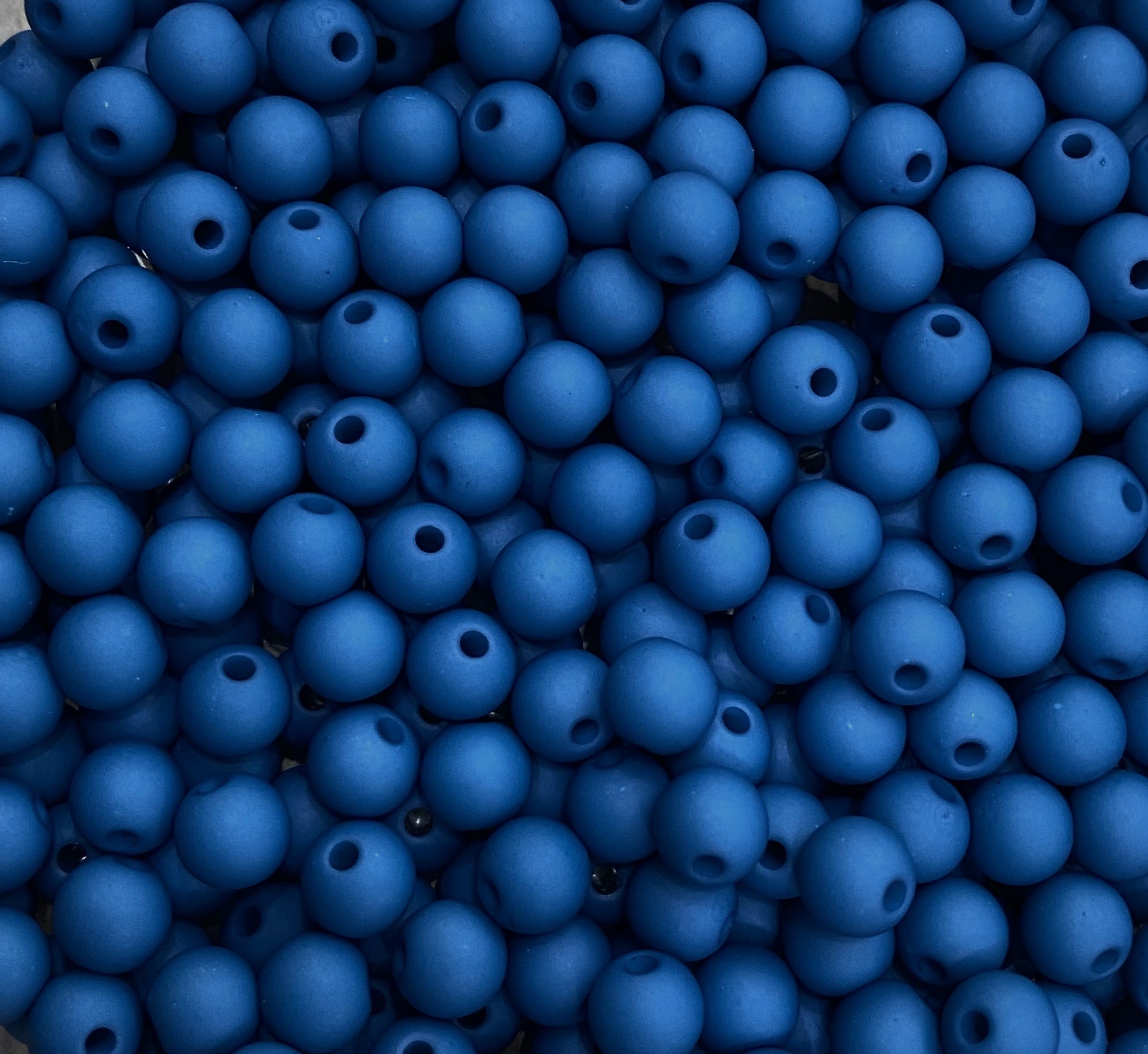 Confezione da 80 pezzi di Palline lisce opache in resina, da 6 mm., colore Blu petrolio