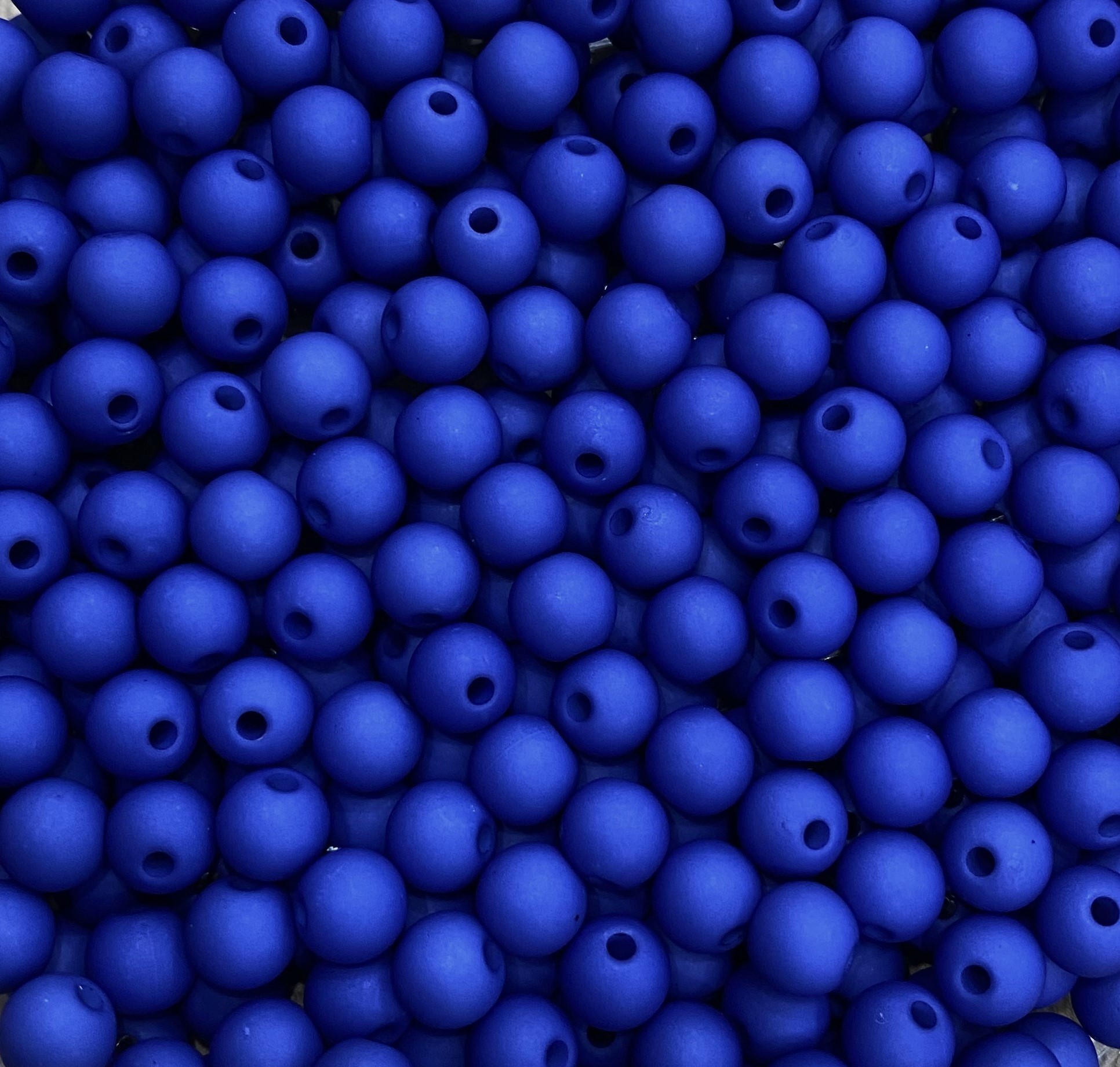 Confezione da 80 pezzi di Palline lisce opache in resina, da 6 mm., colore Blu elettrico