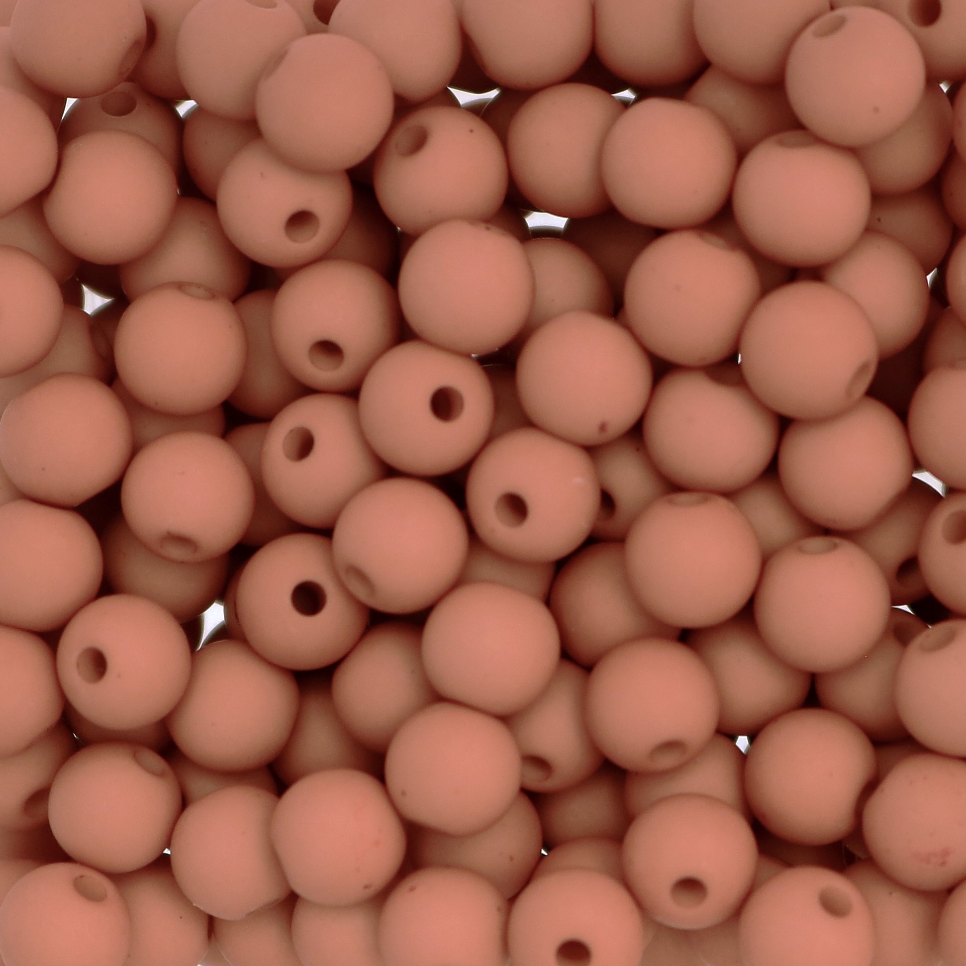 Confezione da 80 pezzi di Palline lisce opache in resina, da 6 mm., colore Pesca