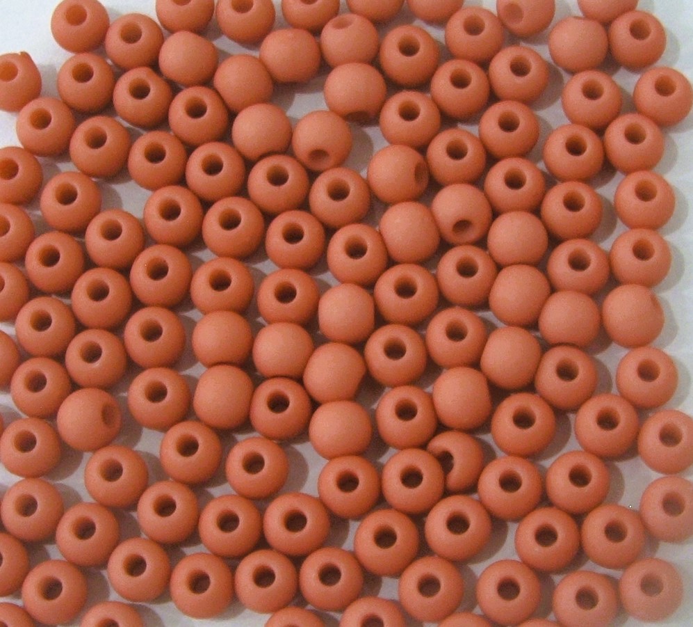 Confezione da 150 pezzi di Palline lisce opache in resina, da 4 mm., colore Rosa Antico
